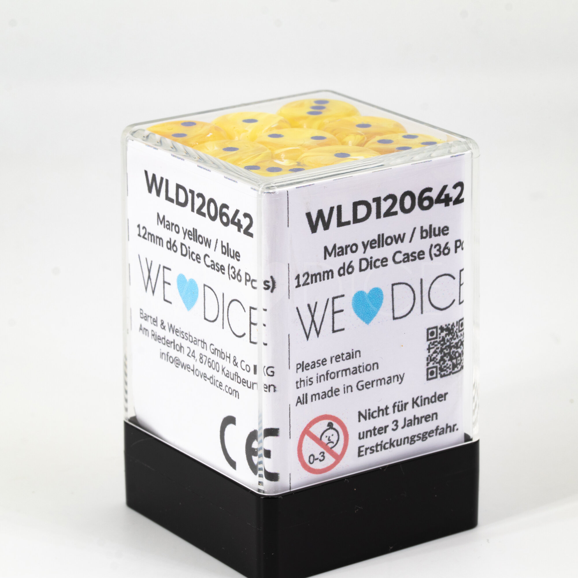 Marmor Maro gelb / dunkelblau 12mm W6 Set (36 Stück)