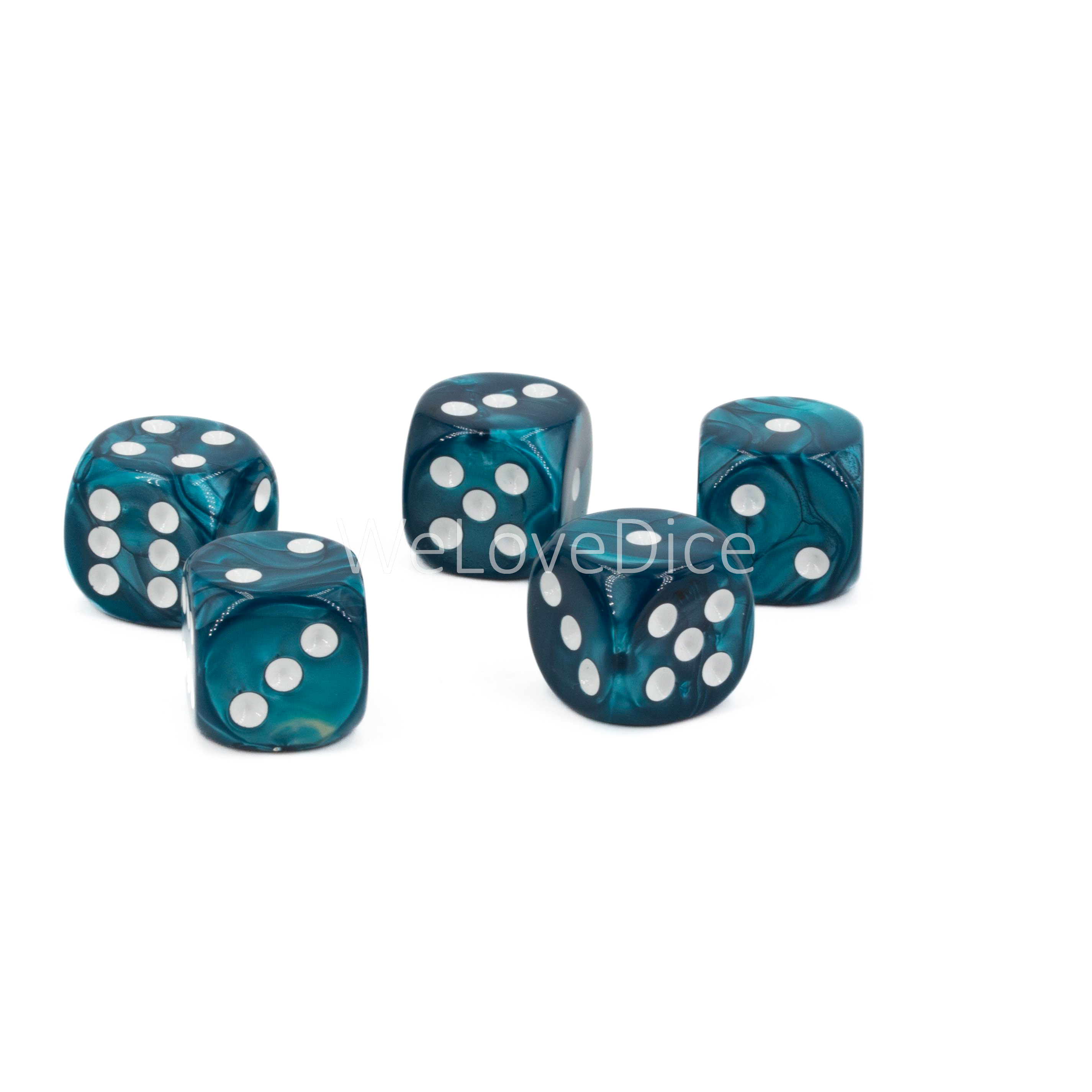 16mm  D6 Dice in petrol / white