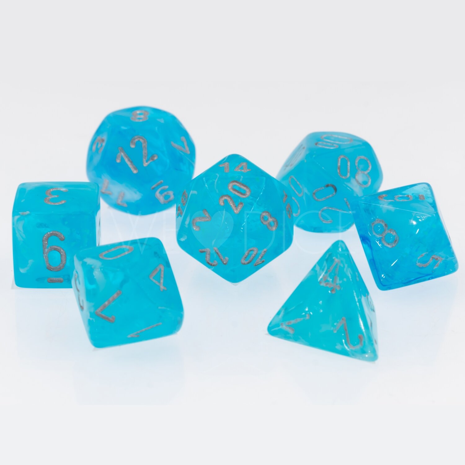 Luminary™ Polyhedral Himmel / silber 7-Würfel Set