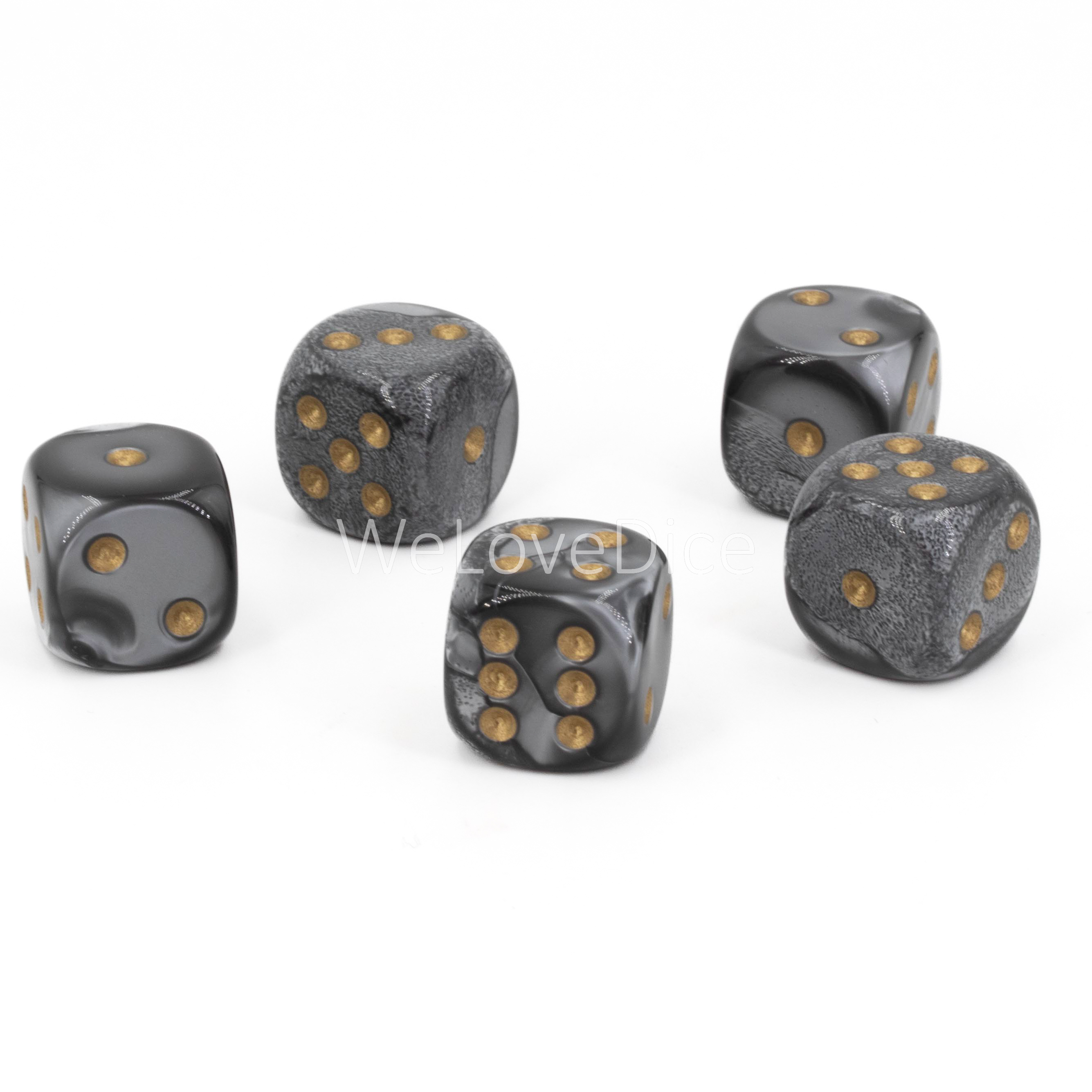 16mm W6 Würfel in silber grau / gold