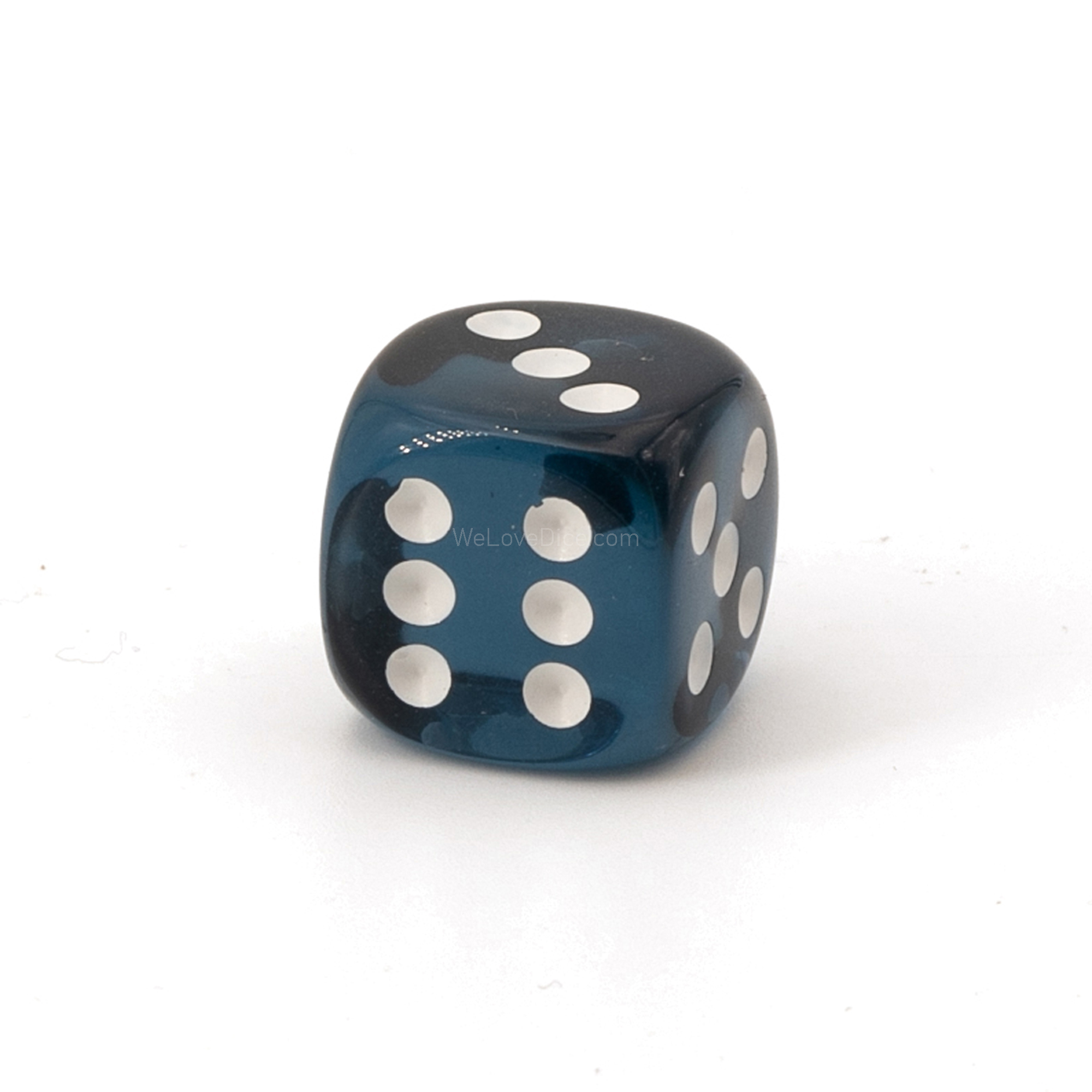 12mm W6 Würfel in petrol transparent / weiß