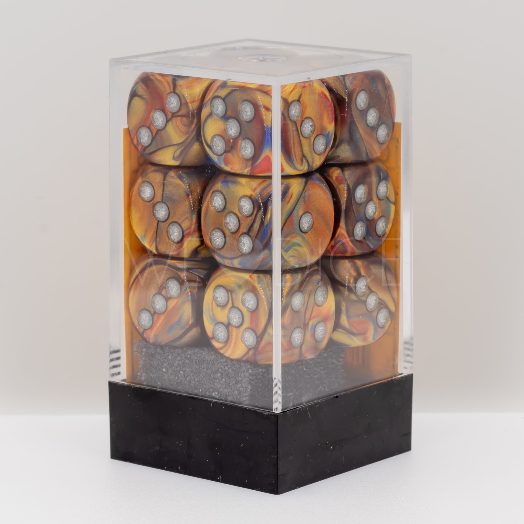 Lustrous  Gold / silber 16mm W6 Würfel Set (12 Würfel)