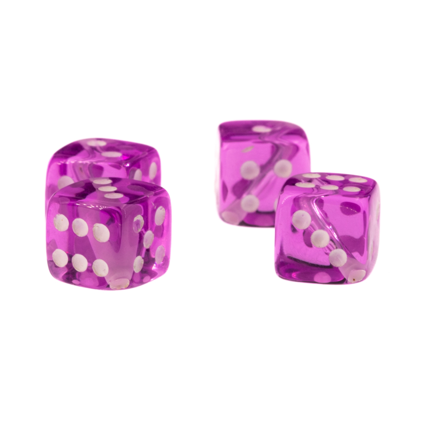  8mm Dice bead - lilac translucent / white Translucent, in