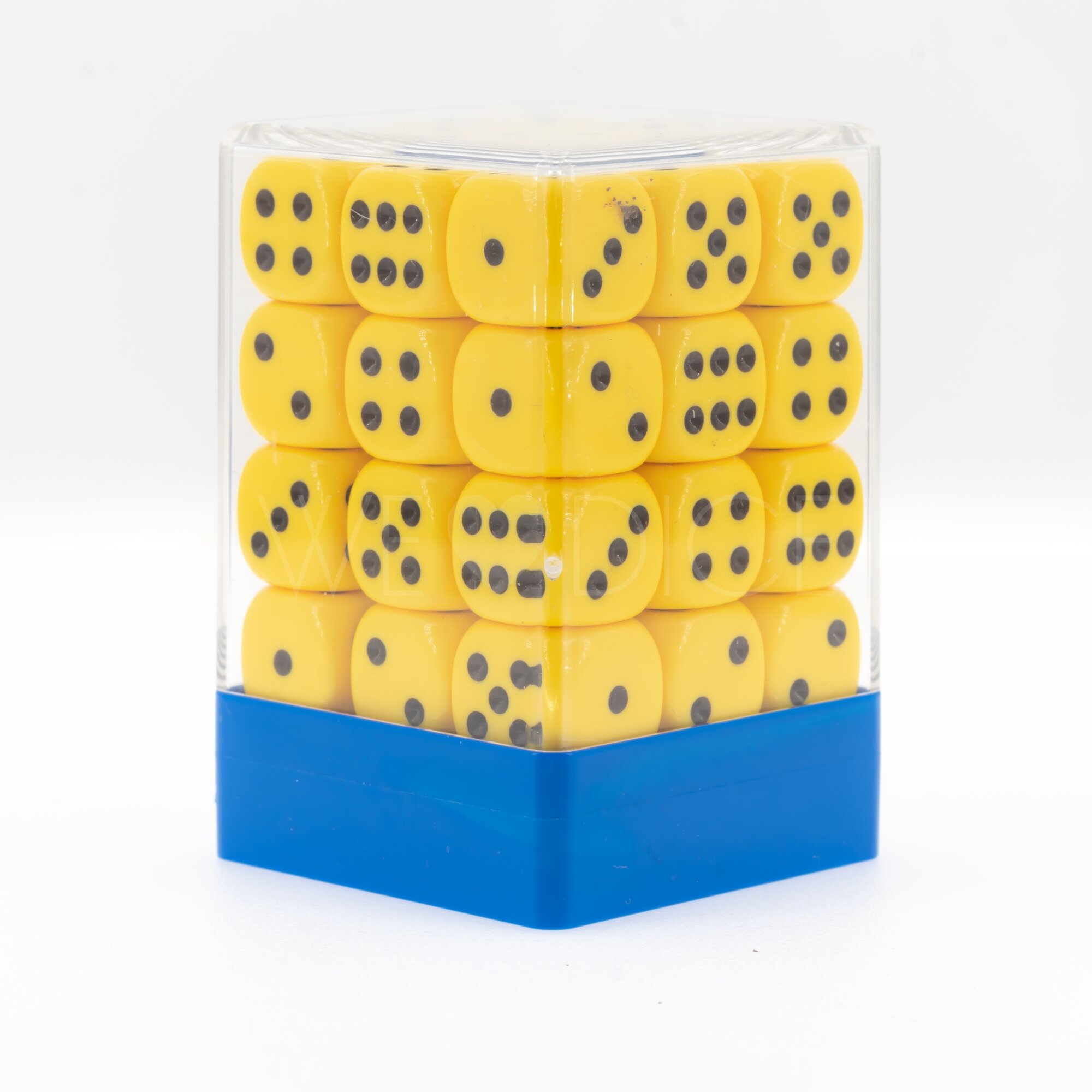 Opaque yellow / black 12mm D6 Dice Set  (36Pcs)