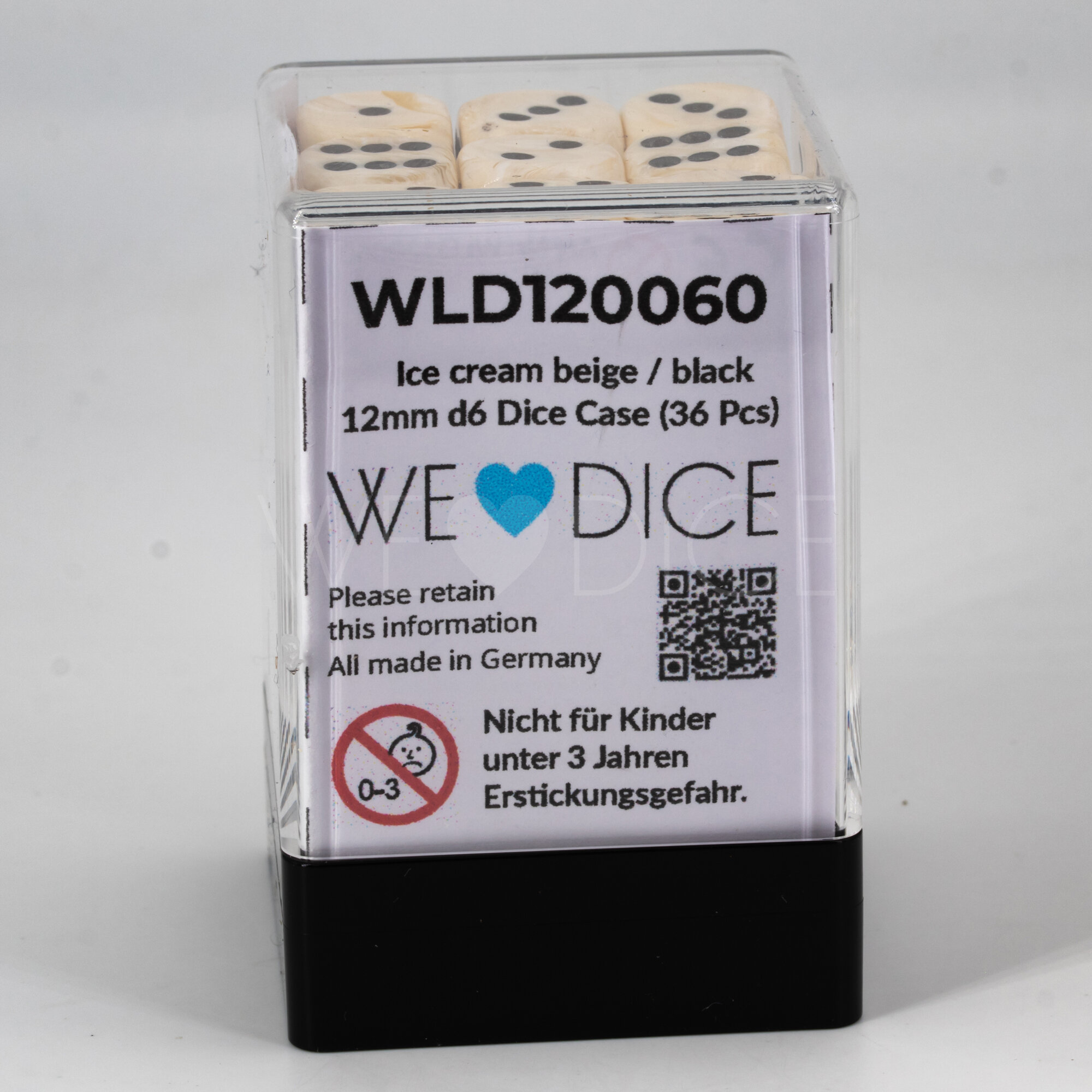 ice cream beige / schwarz 12mm W6 Set (36 Stück)