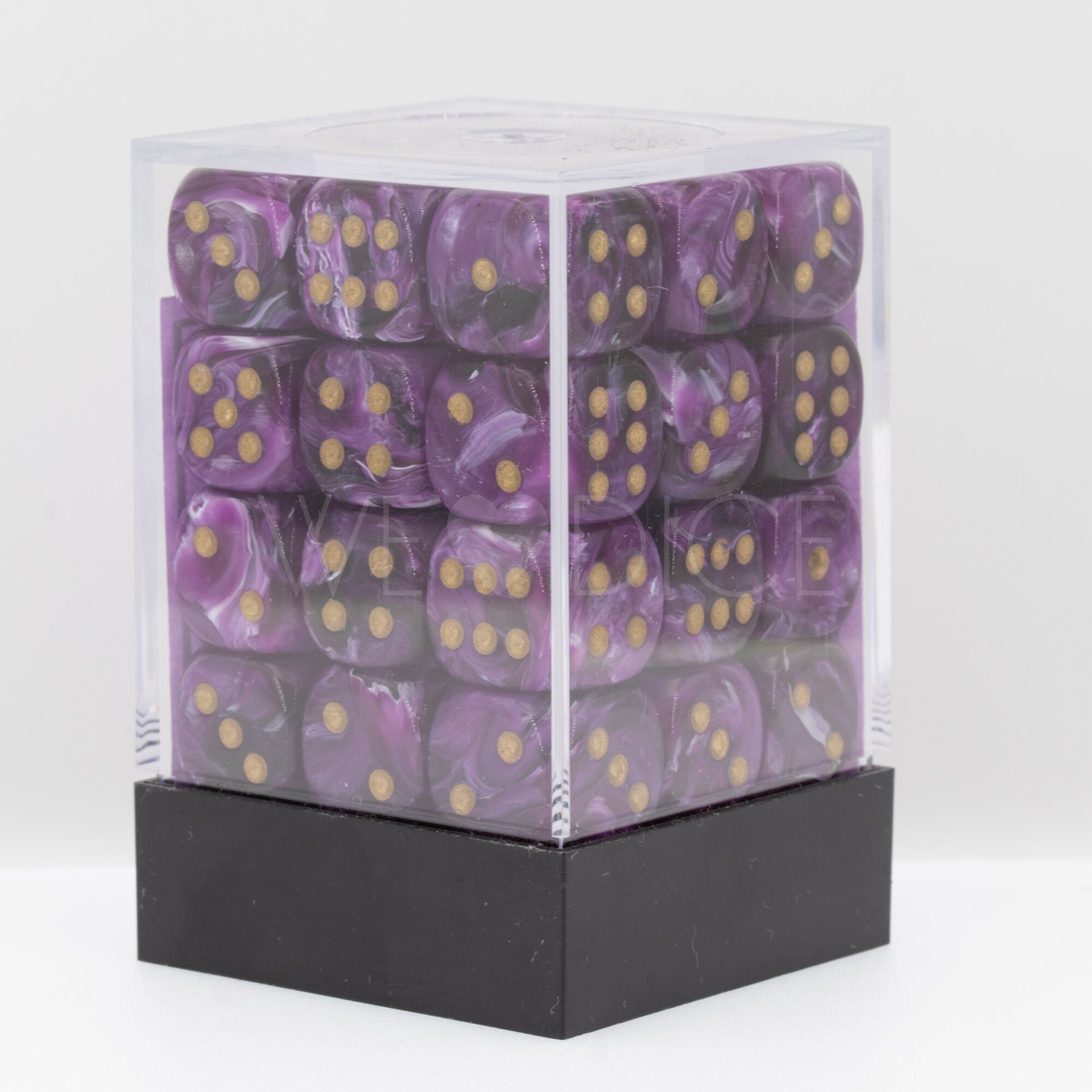 Vortex® Lila / Gold 12mm W6 Würfel Set (36 Würfel)
