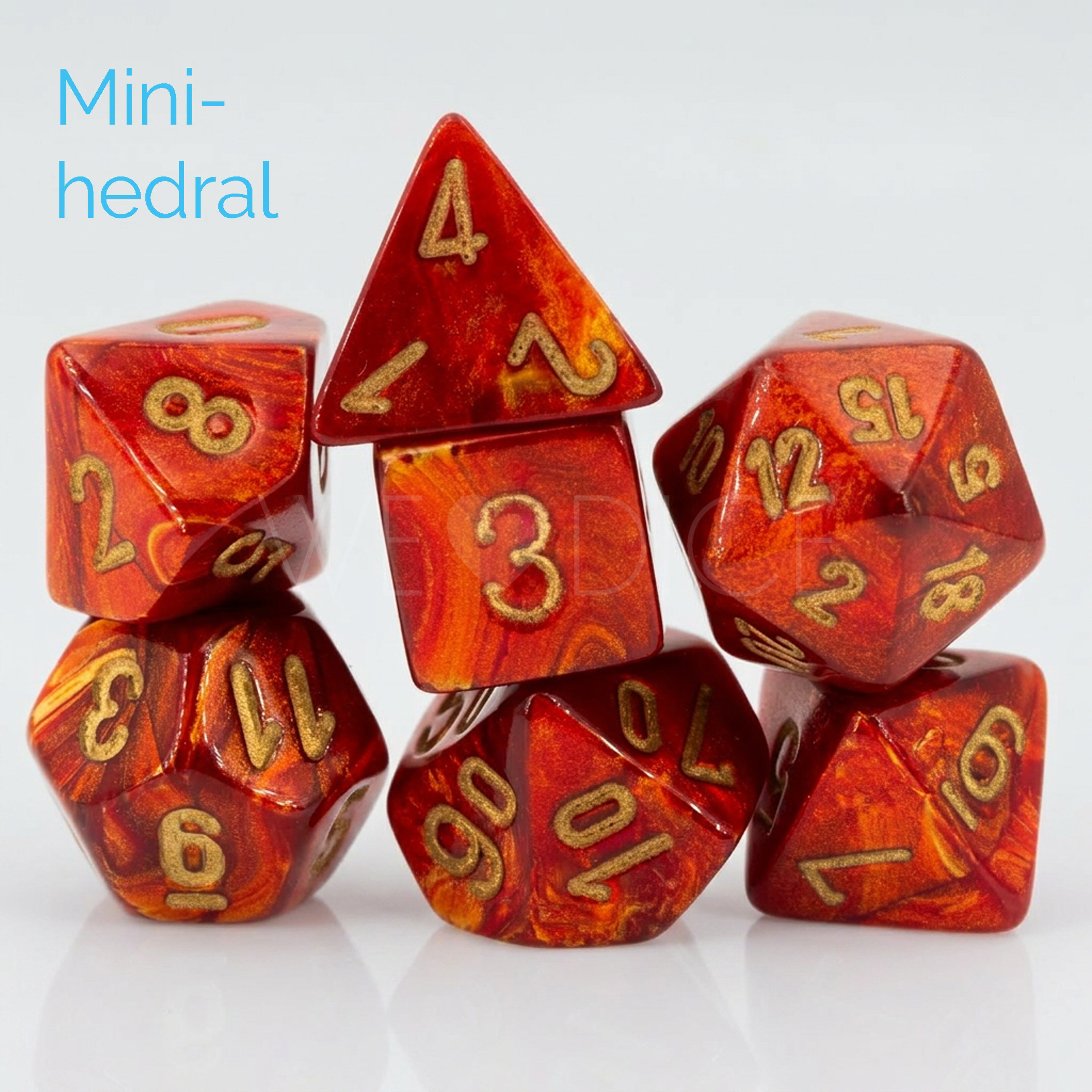 Scarab® Mini-hedral Polyhedral Scarlet / gold 7-DieSet