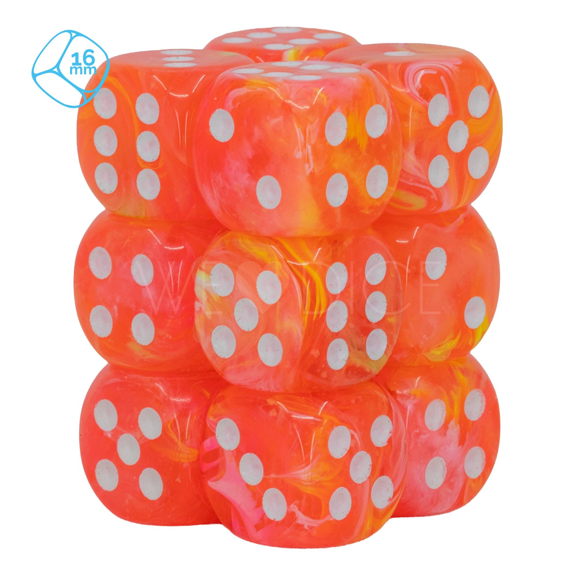 Festive® Dahlie / weiß 16mm W6 Würfel Set (12 Würfel)
