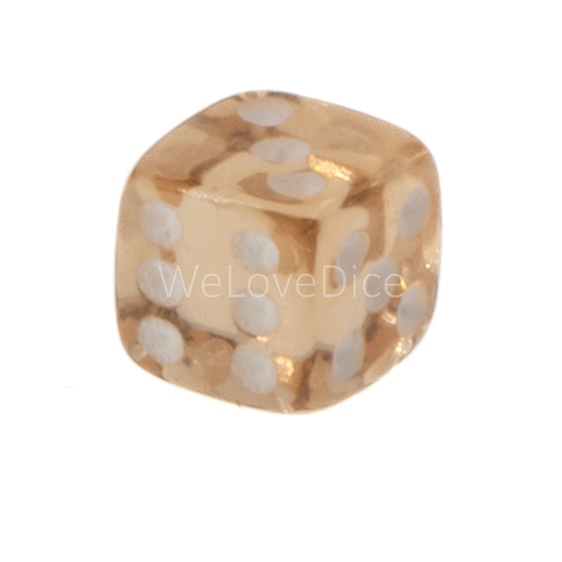 5mm  D6 Dice in camel brown / white Translucent
