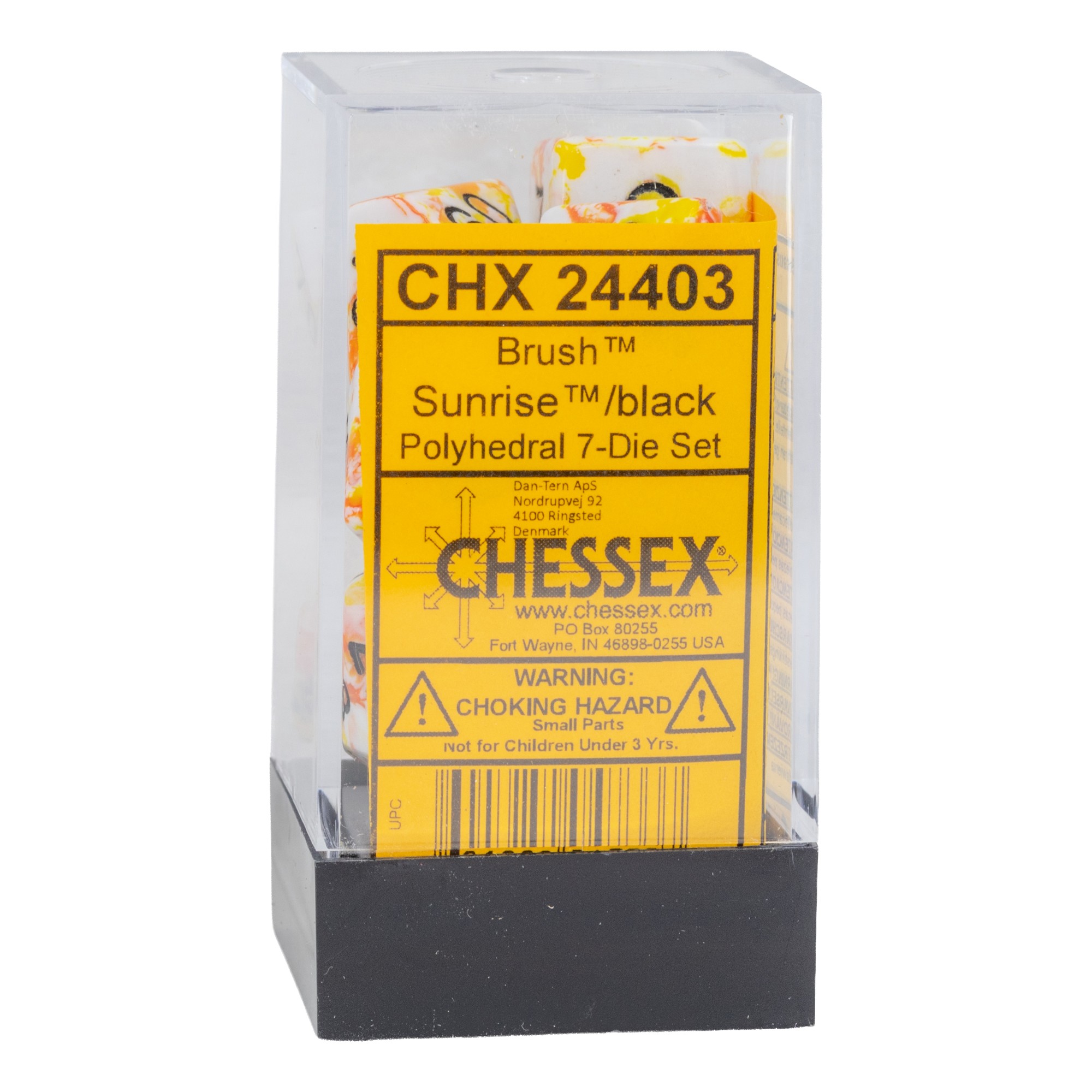 Brush™ Polyhedral Sunrise™ / black 7-Würfel Set