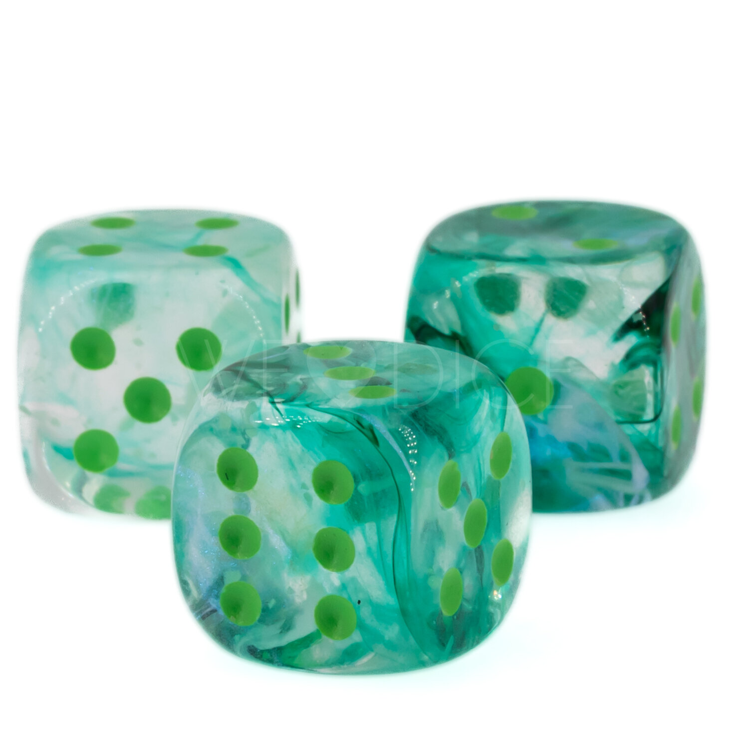 Borealis® Kelp / hellgrün 12mm W6 Würfel mit Punkten (1 Stück)