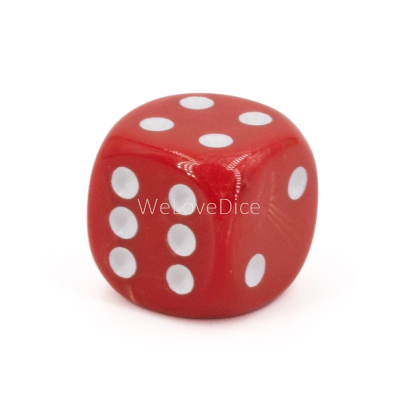 16mm  D6 Dice in red / white