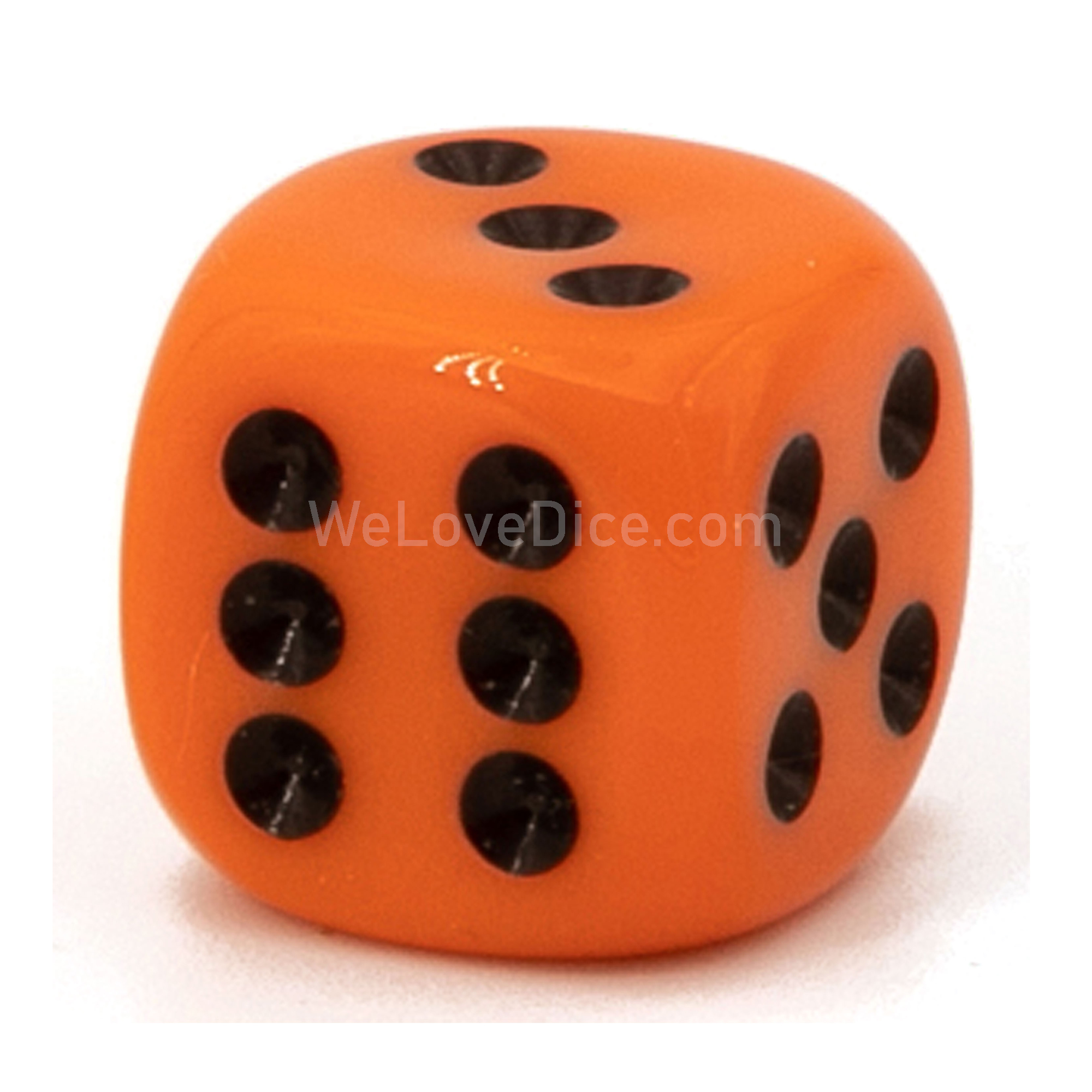 22mm W6 Würfel in orange / schwarz