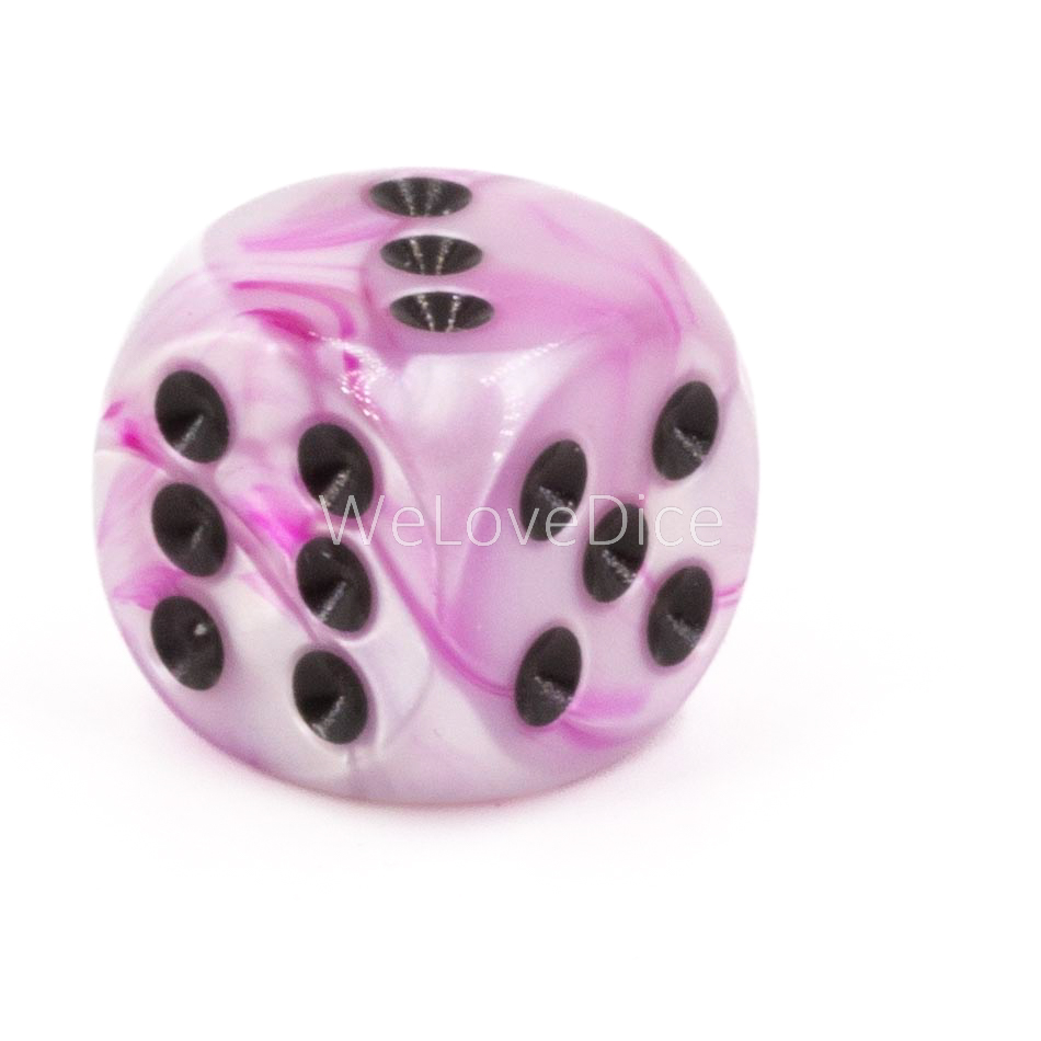 16mm W6 Würfel in violett / schwarz