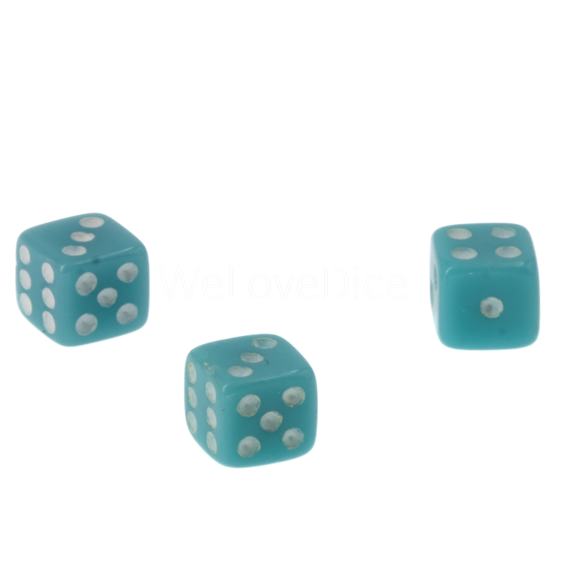 5mm Würfel in türkis / weiß Satt