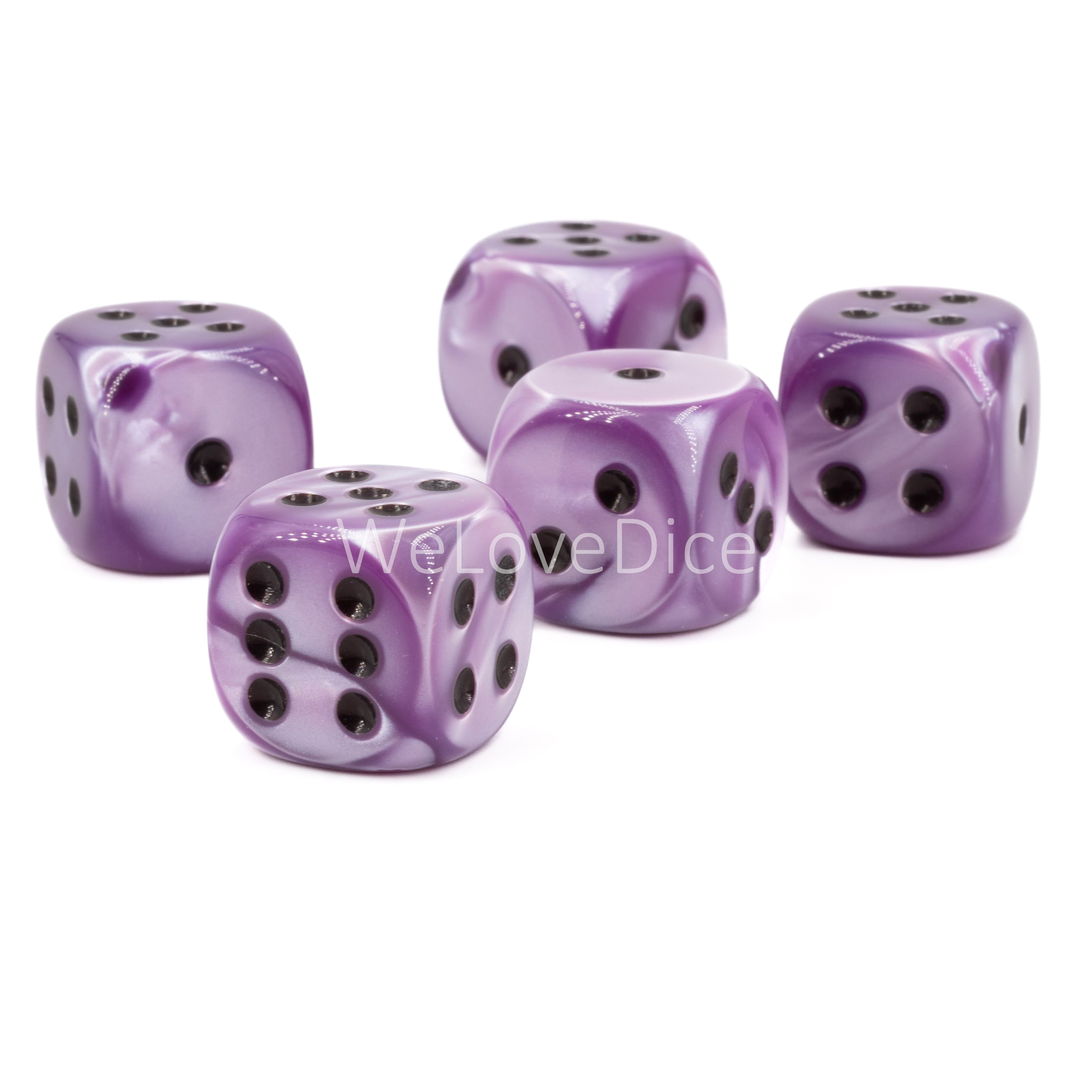 16mm W6 Würfel in lila / schwarz