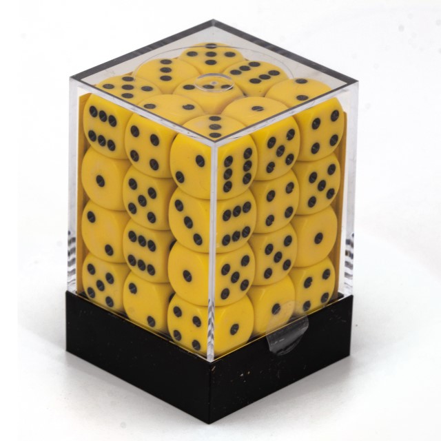 Satt gelb / schwarz 12mm W6 Würfel Set (36 Würfel)