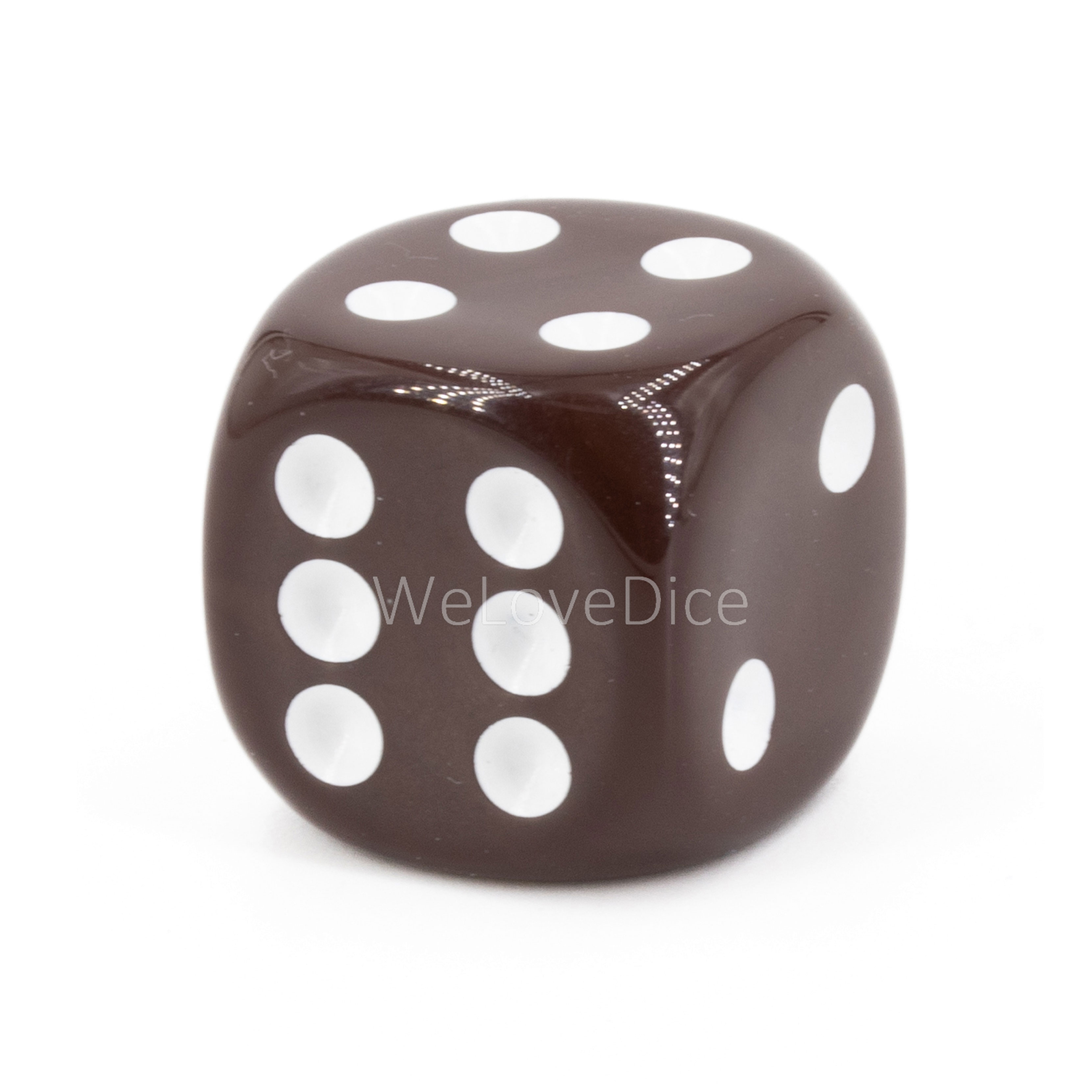 8mm  D6 Dice in brown / white Opaque