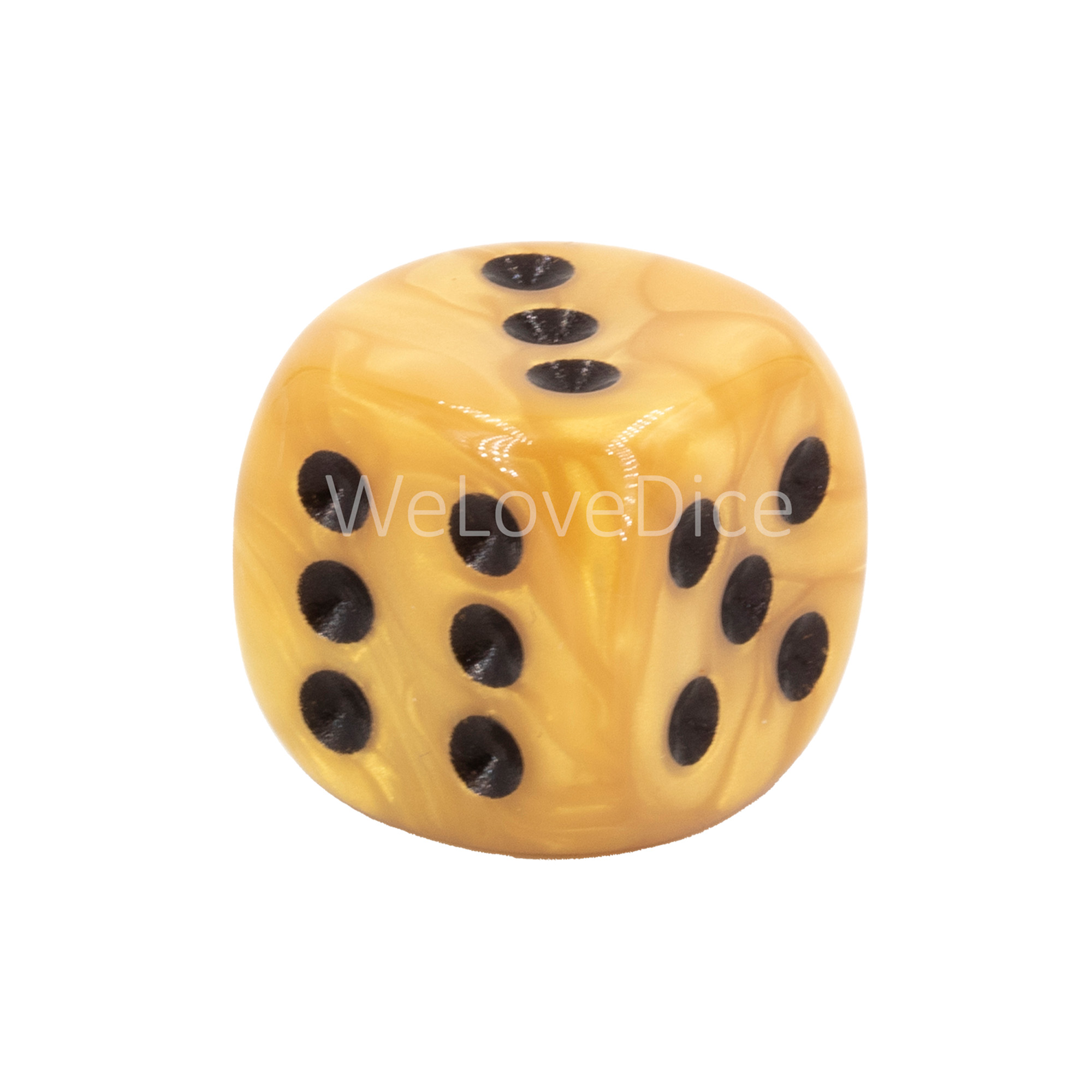 16mm  D6 Dice in golden color / black
