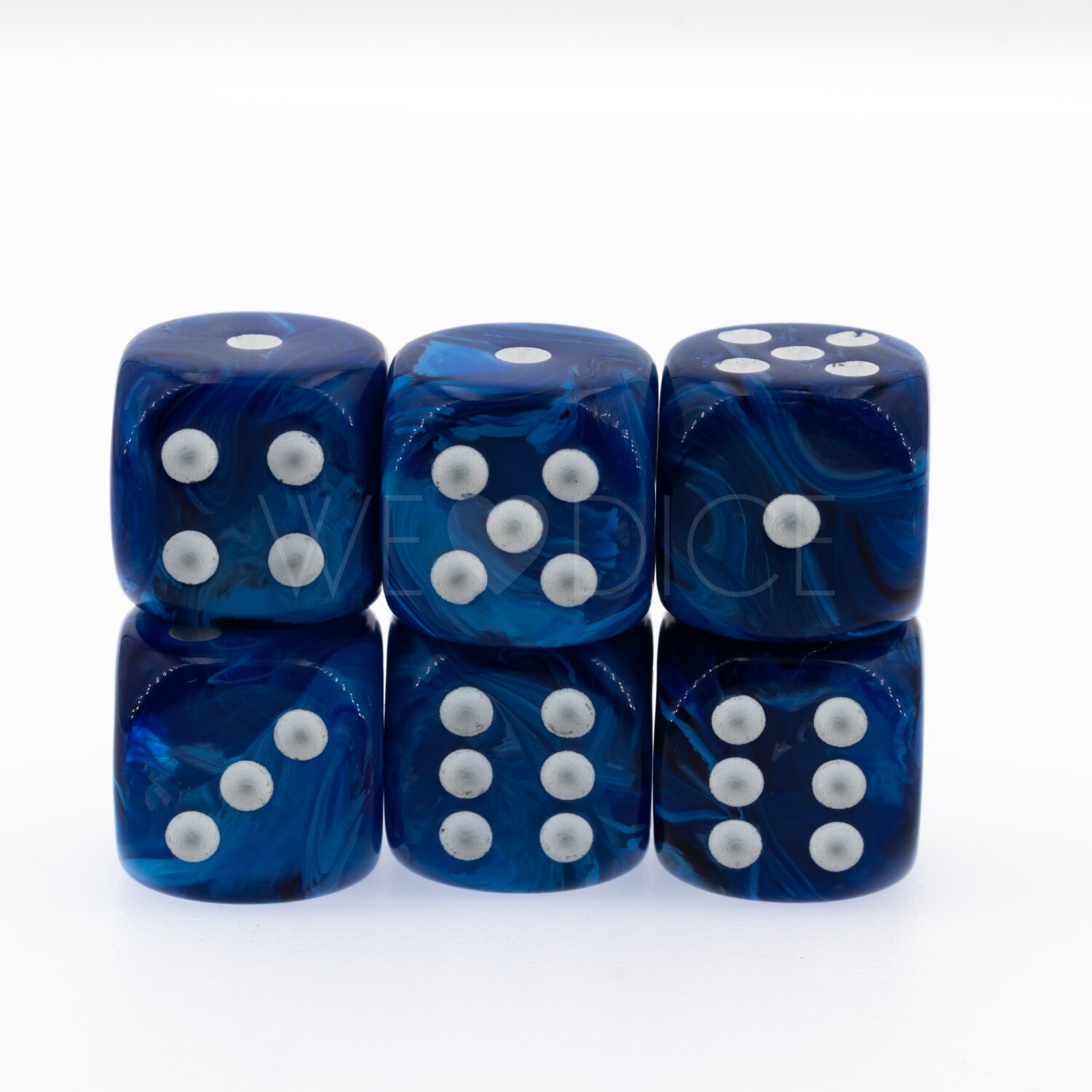 16mm  D6 Dice in Deep Abyss Azure