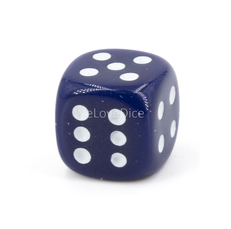 16mm  D6 Dice in dark blue / white