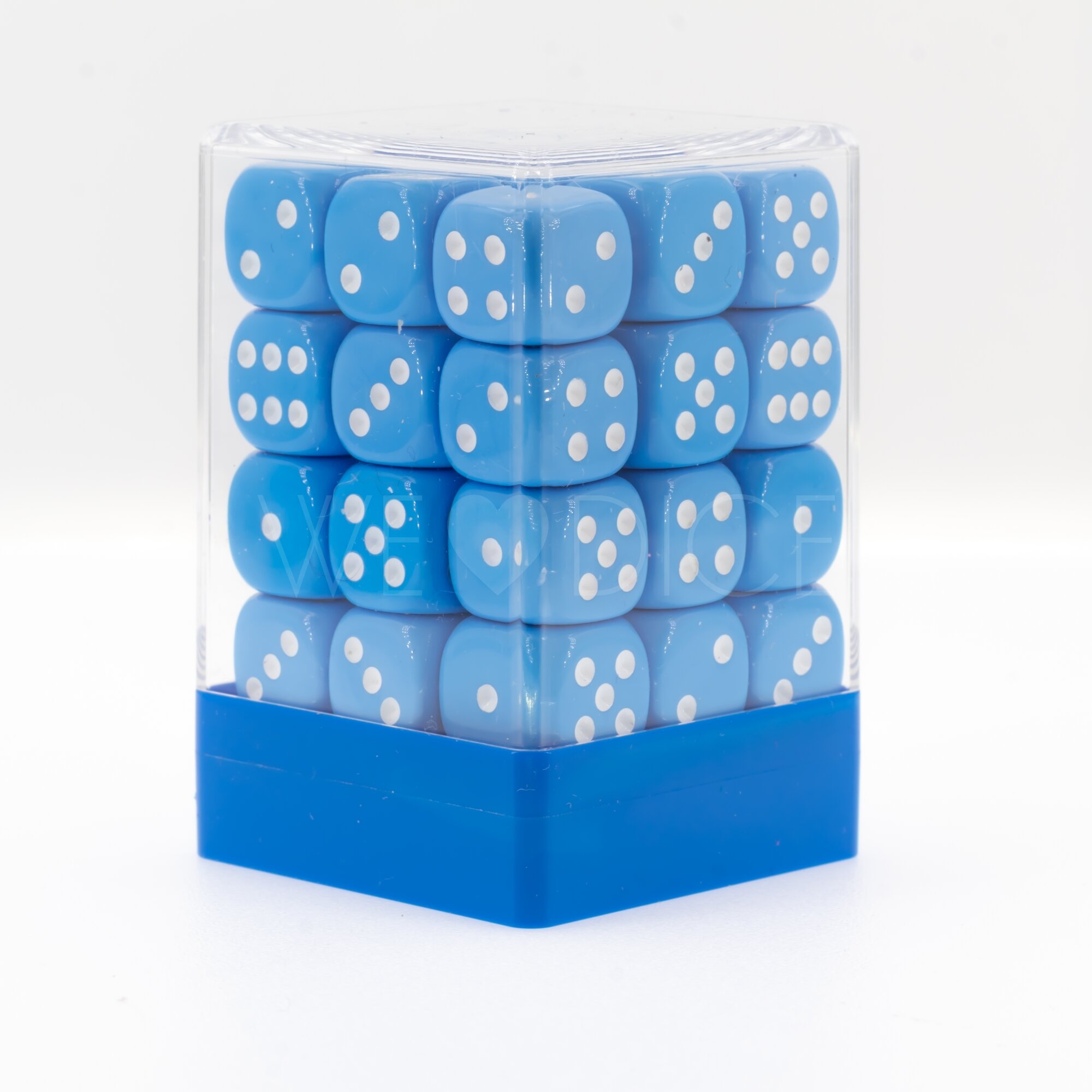 Opaque light blue / white 12mm D6 Dice Set  (36Pcs)