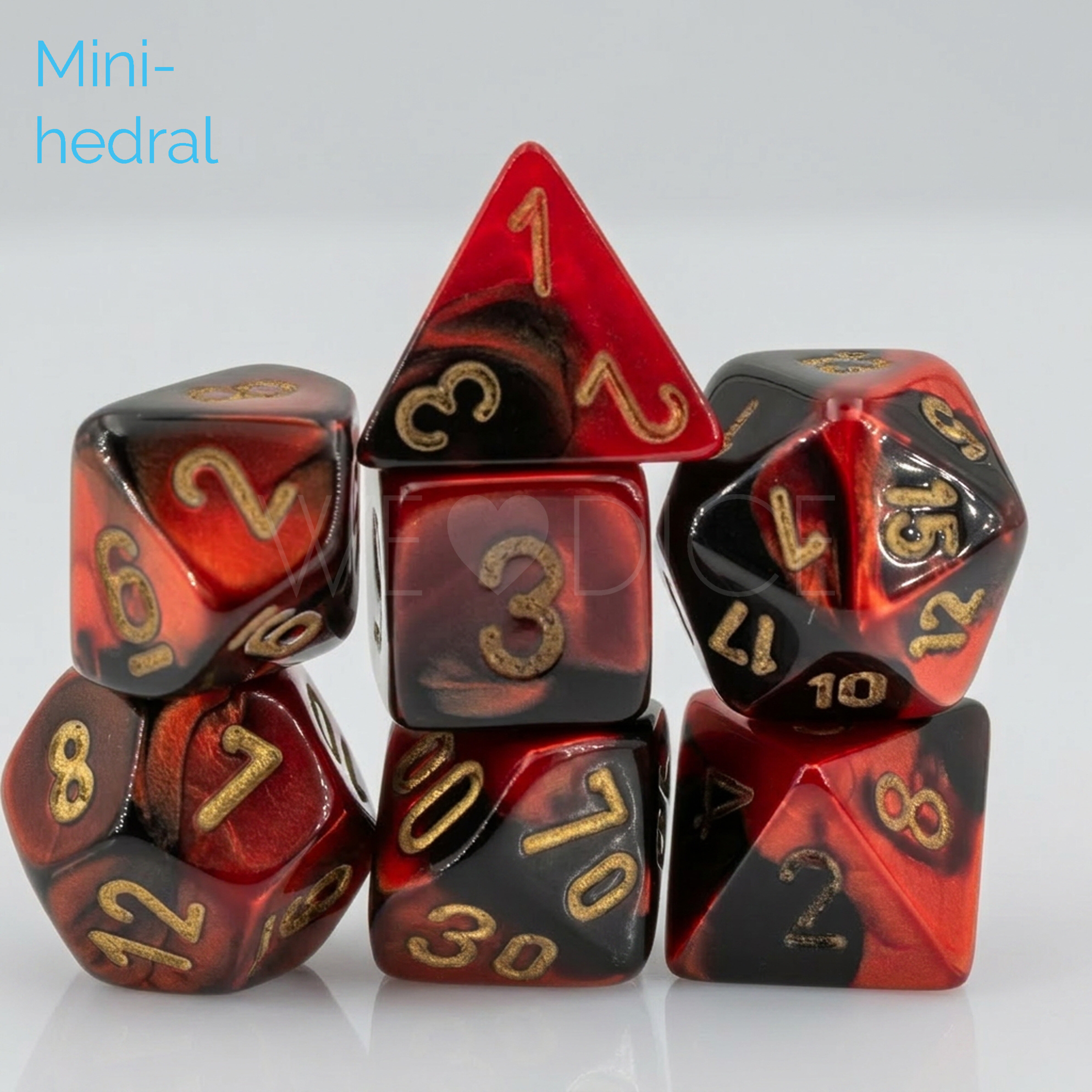 Gemini® Mini-hedral Polyhedral Black-Red / gold 7-DieSet