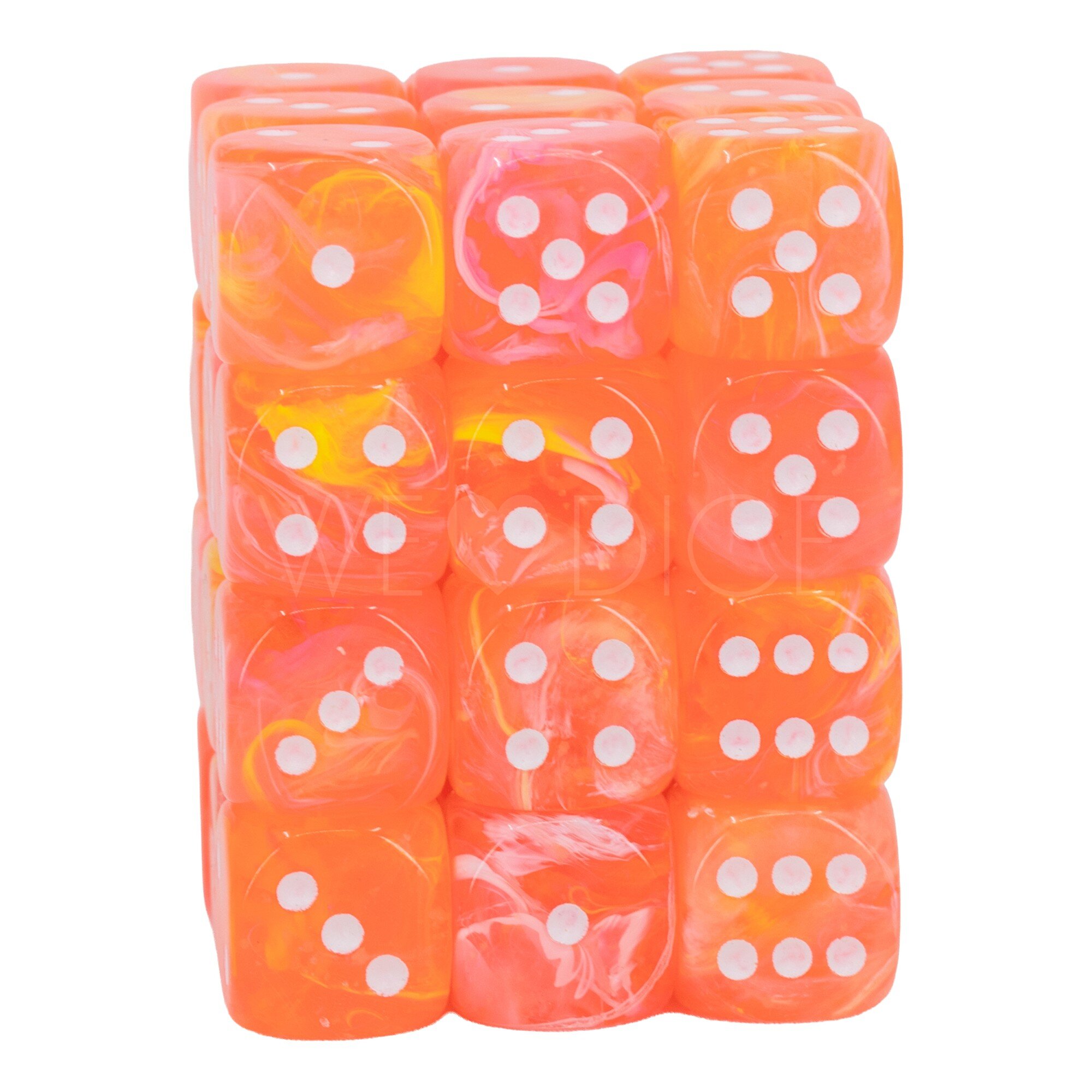 Festive® Dahlia / white 12mm D6 Dice Set (36 dice)