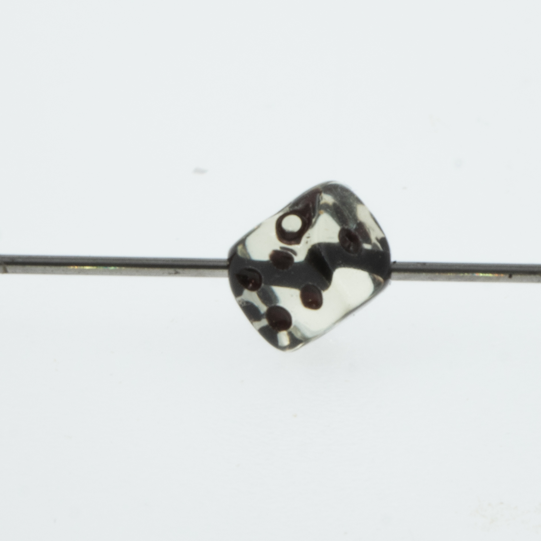  5mm Dice bead - yellow / brown Translucent, in