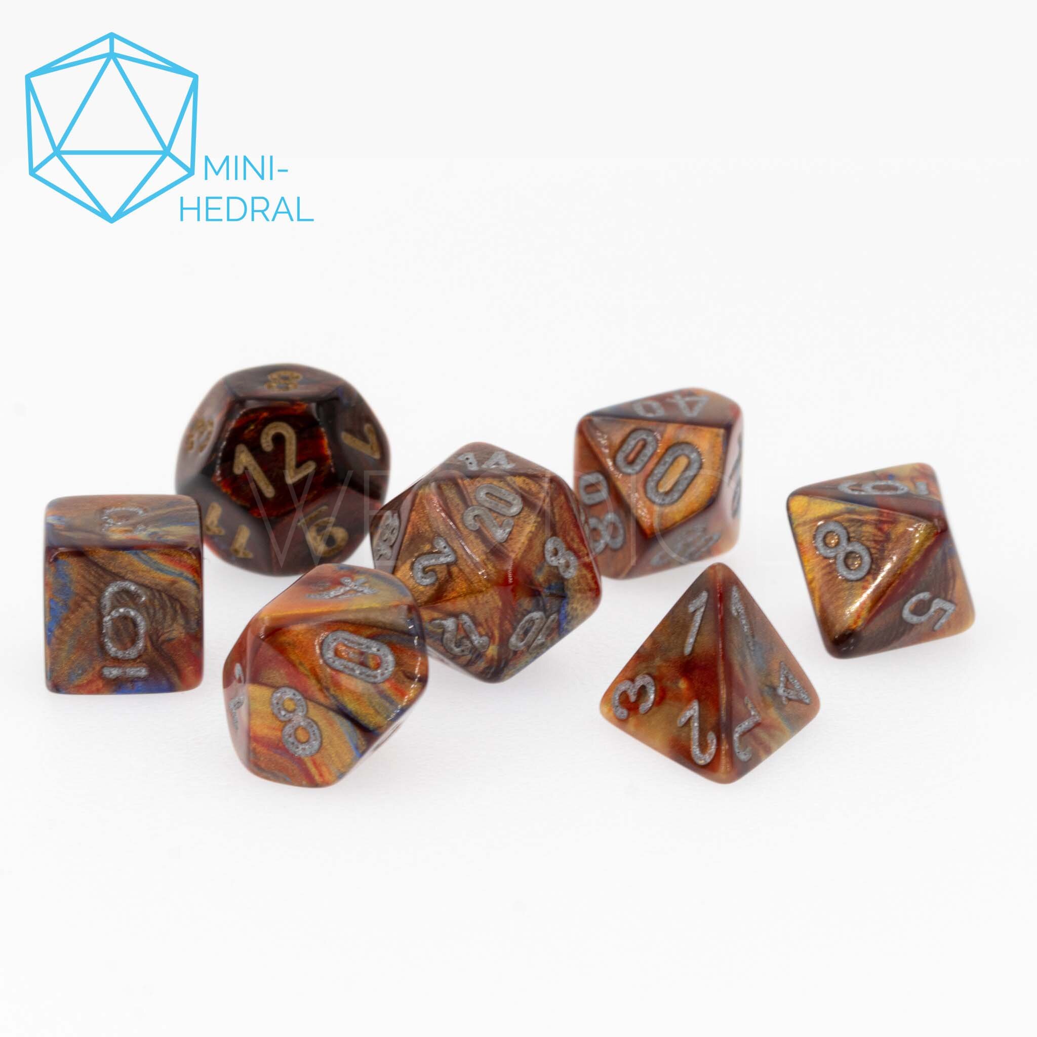 Mini-hedral Lustrous  Polyhedral Gold / silber 7-Würfel Set
