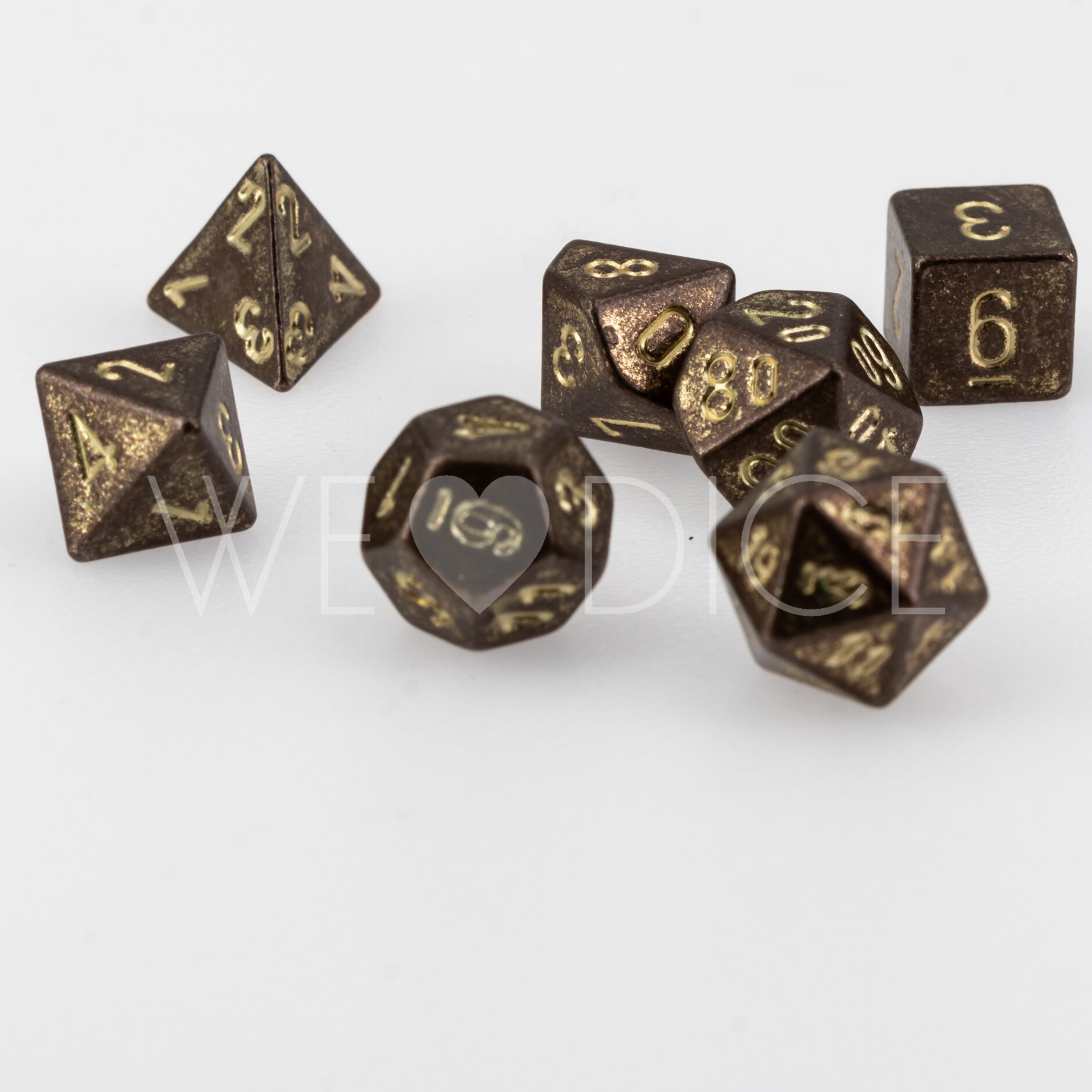Mini-Metall dice  - Dwarven Gold - 7  Pcs set