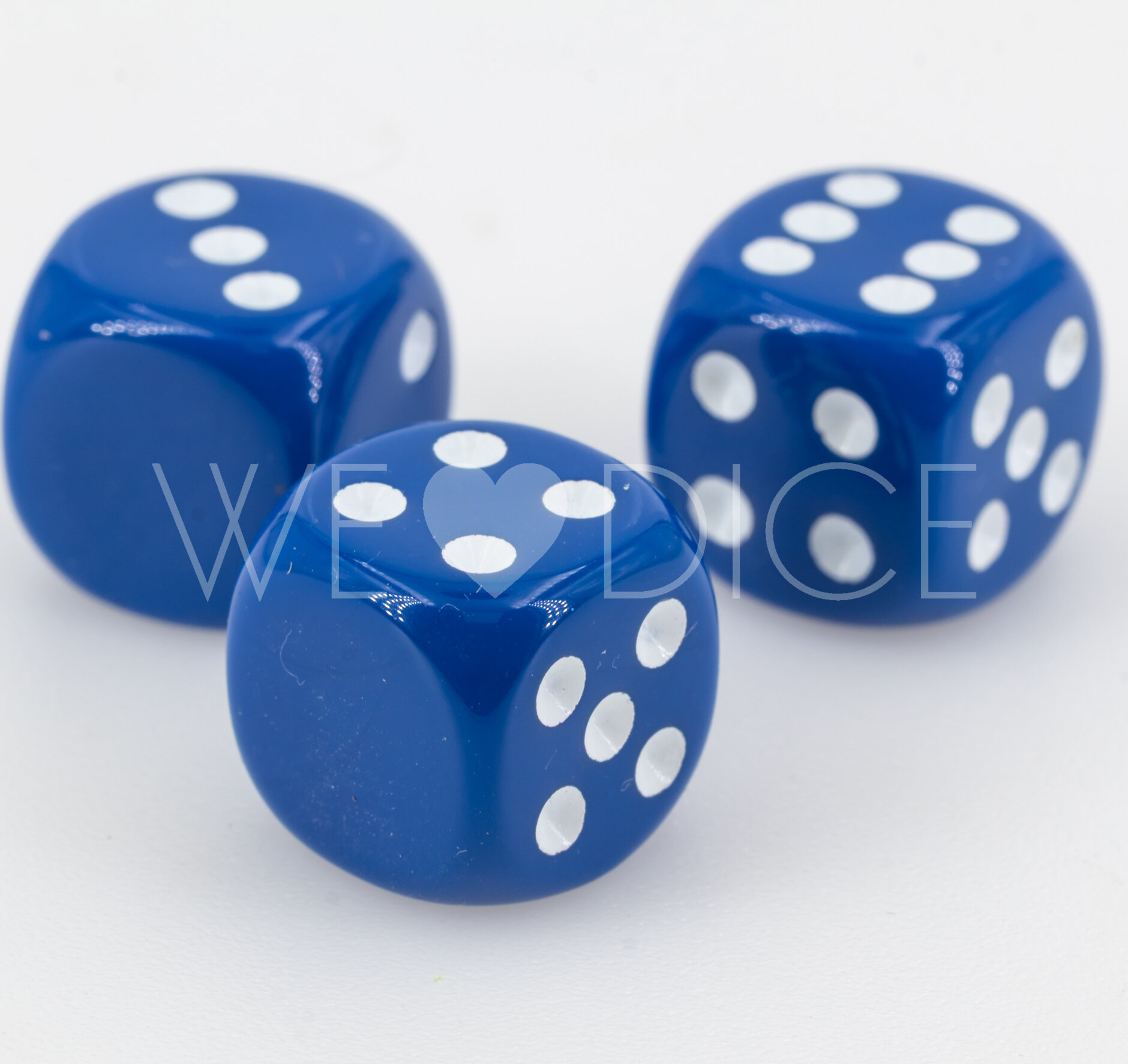 16mm Dice in dark blue / white Opaque no "6"