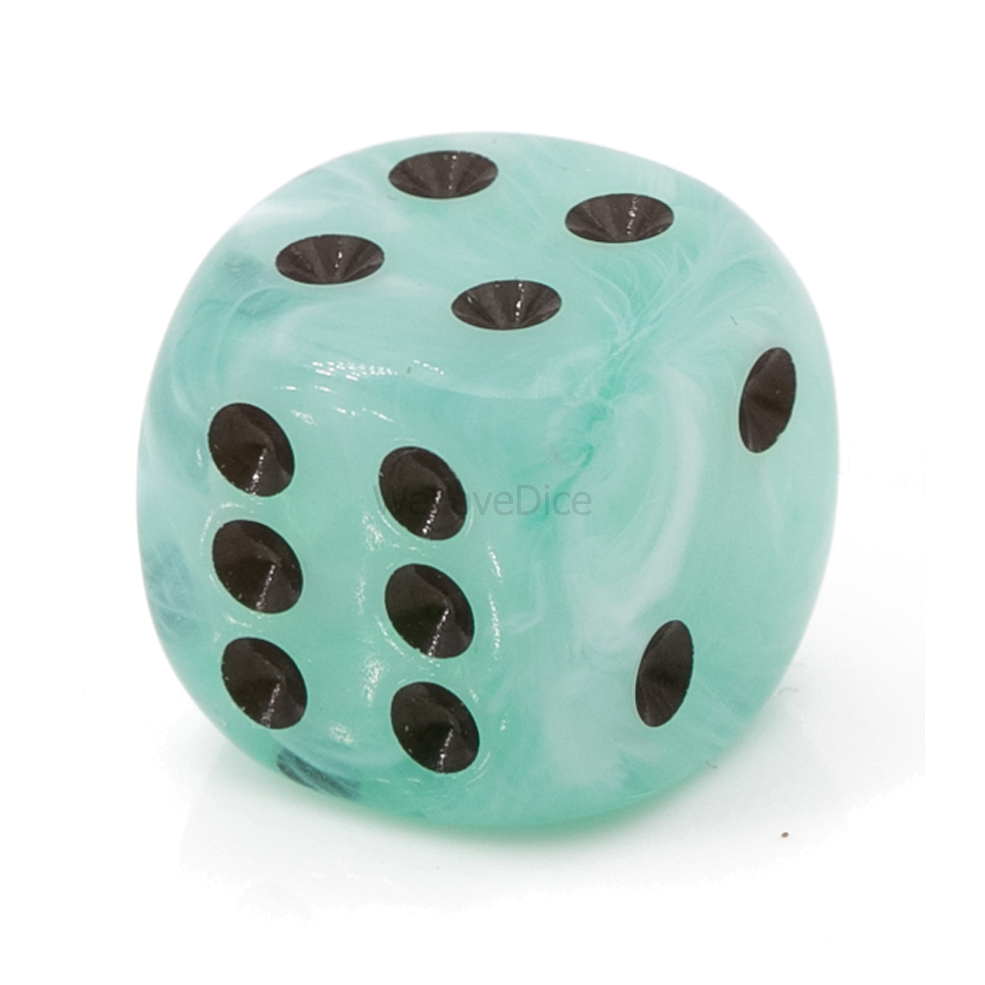 20mm  D6 Dice in dusty jade / black Marbled