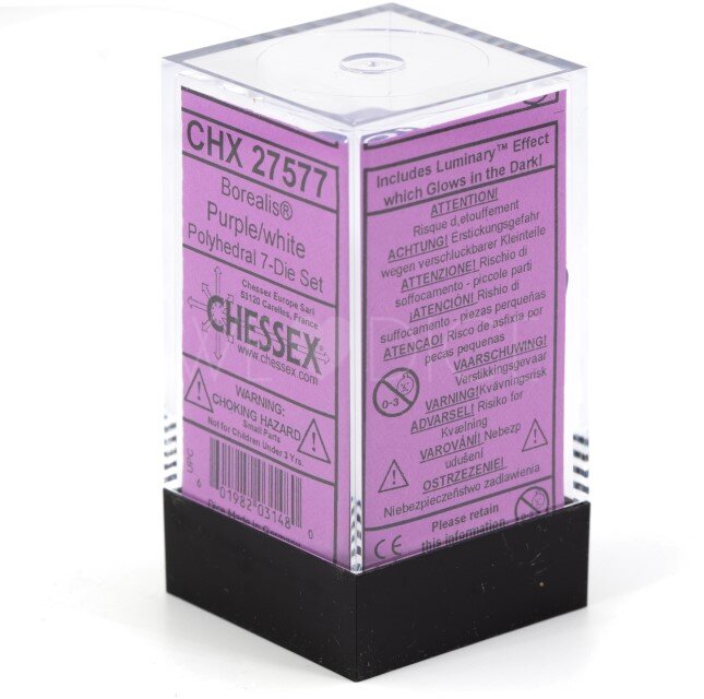 Borealis® Polyhedral Lila / weiß 7-Würfel Set