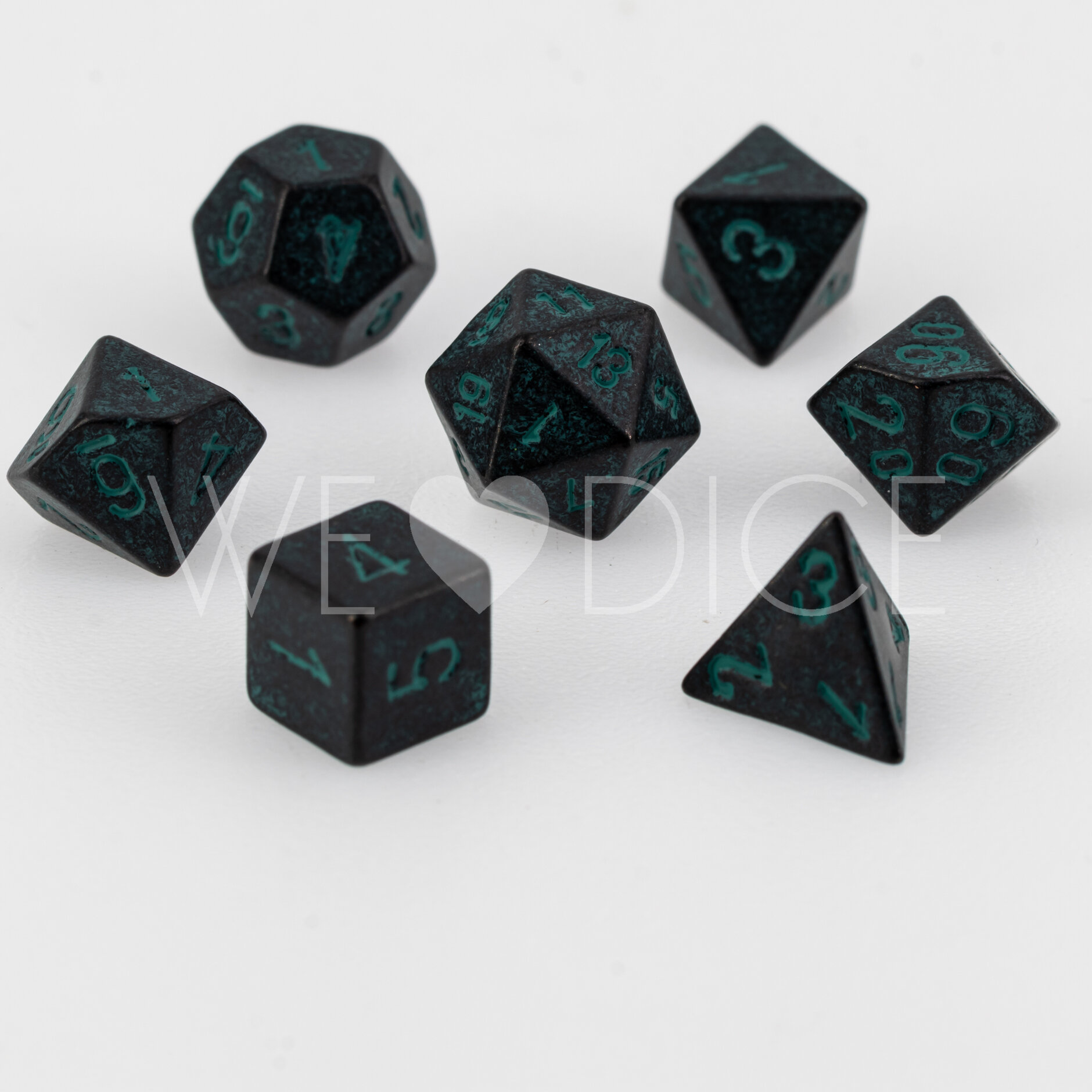 Mini Metallwürfel - Arkane Patina - 7 Teile Set