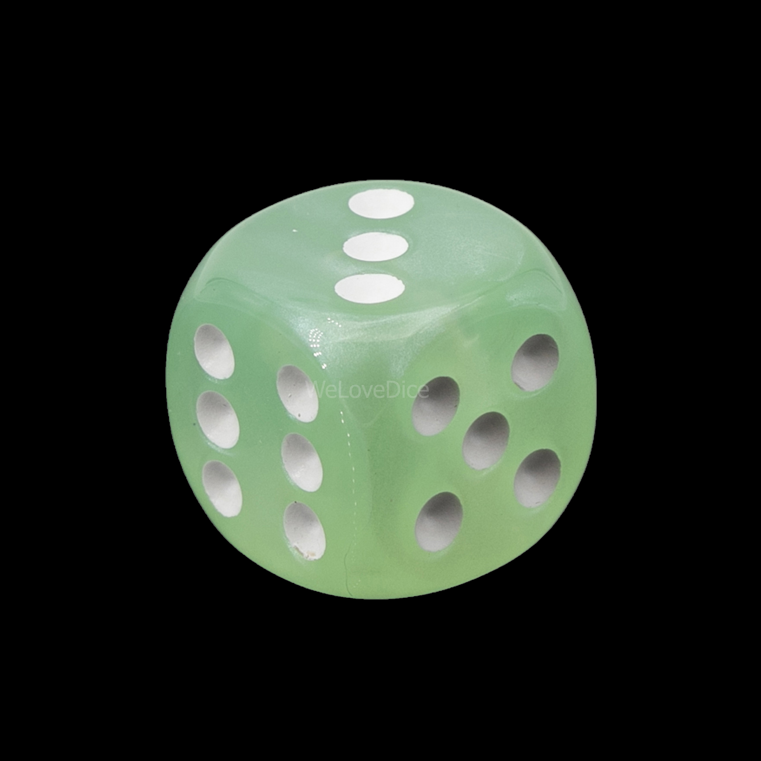 16mm  D6 Dice in pearl green / white