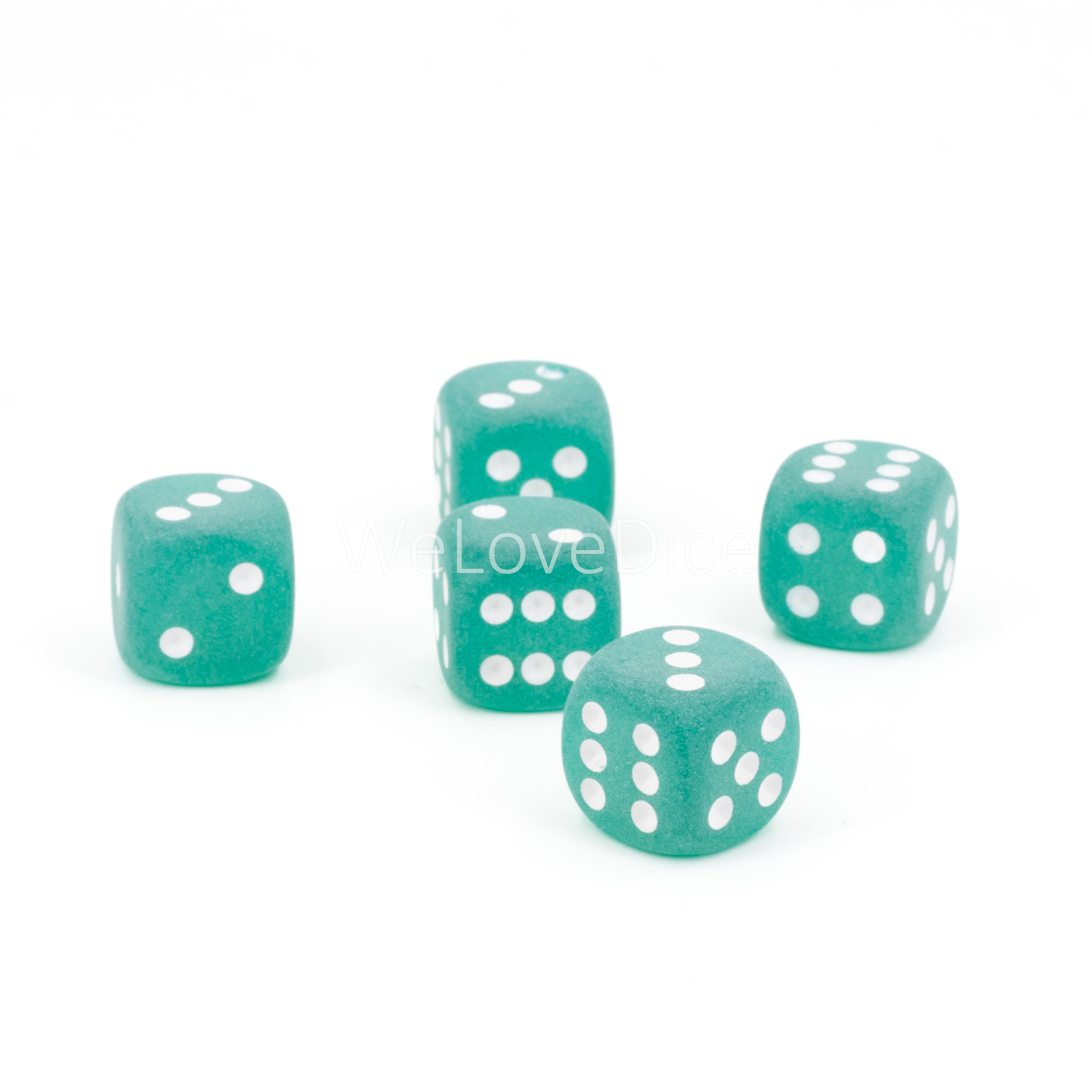 16mm W6 Würfel in Grün / Weiß Matt