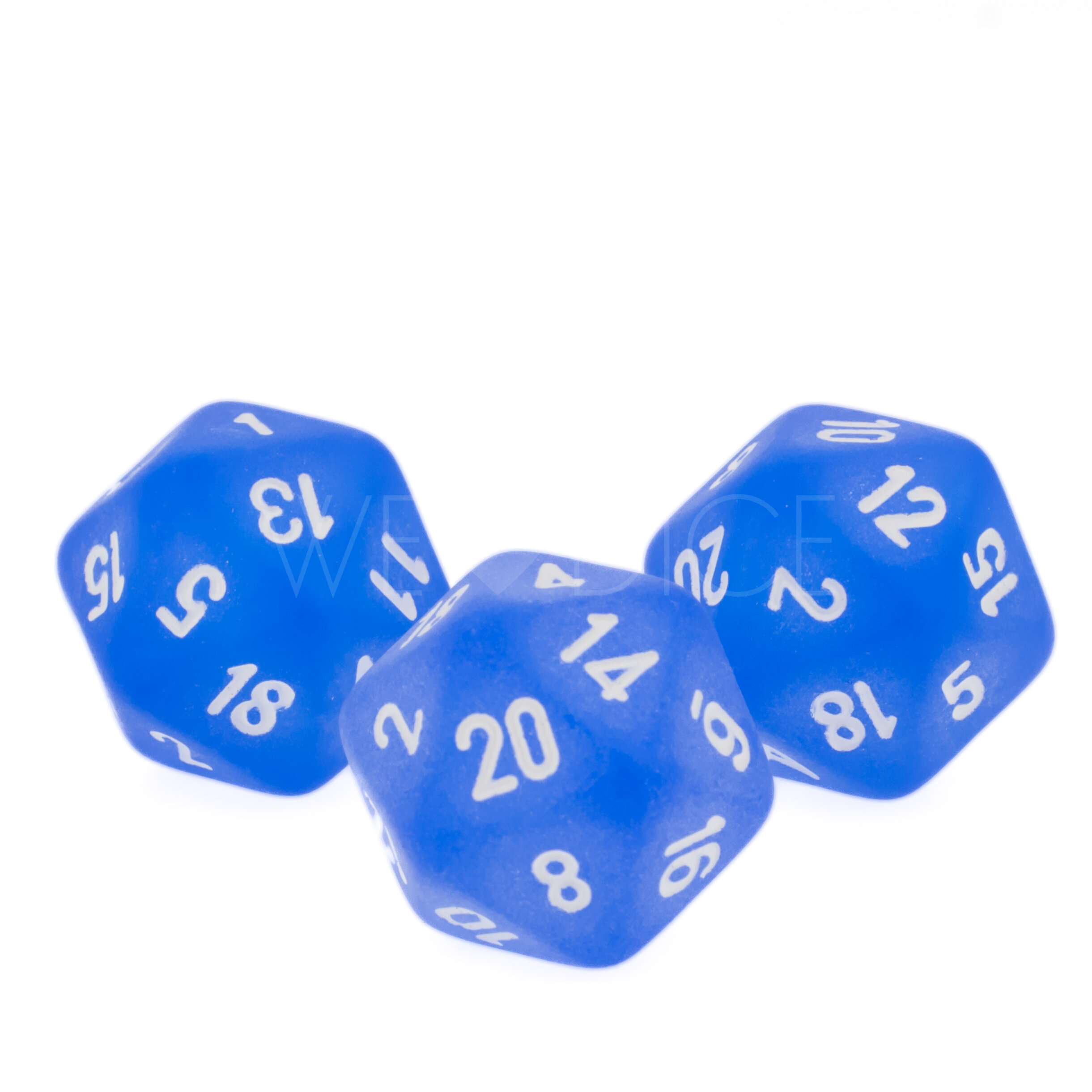 Frosted Blue / white  D20 