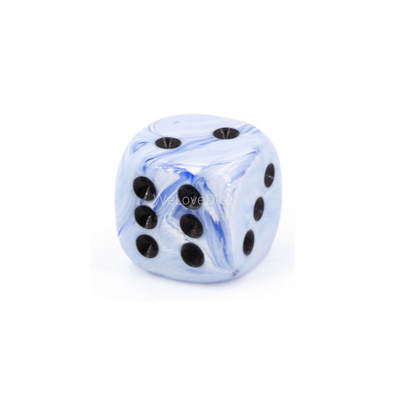 12mm Würfel in ice cream blau / schwarz Marmor