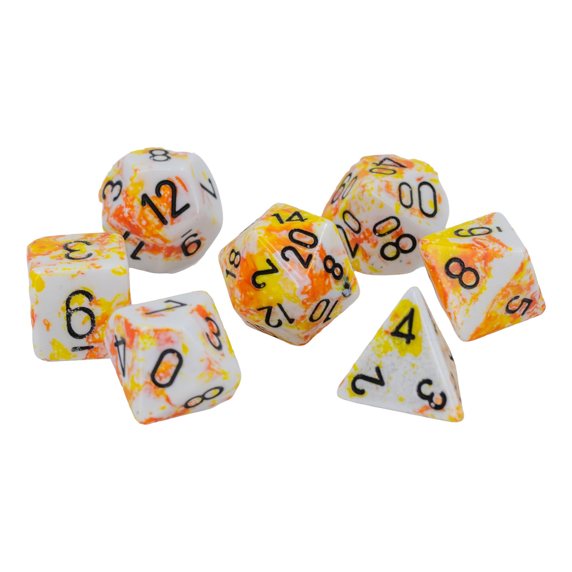 Brush™ Polyhedral Sunrise™ / black 7-Würfel Set