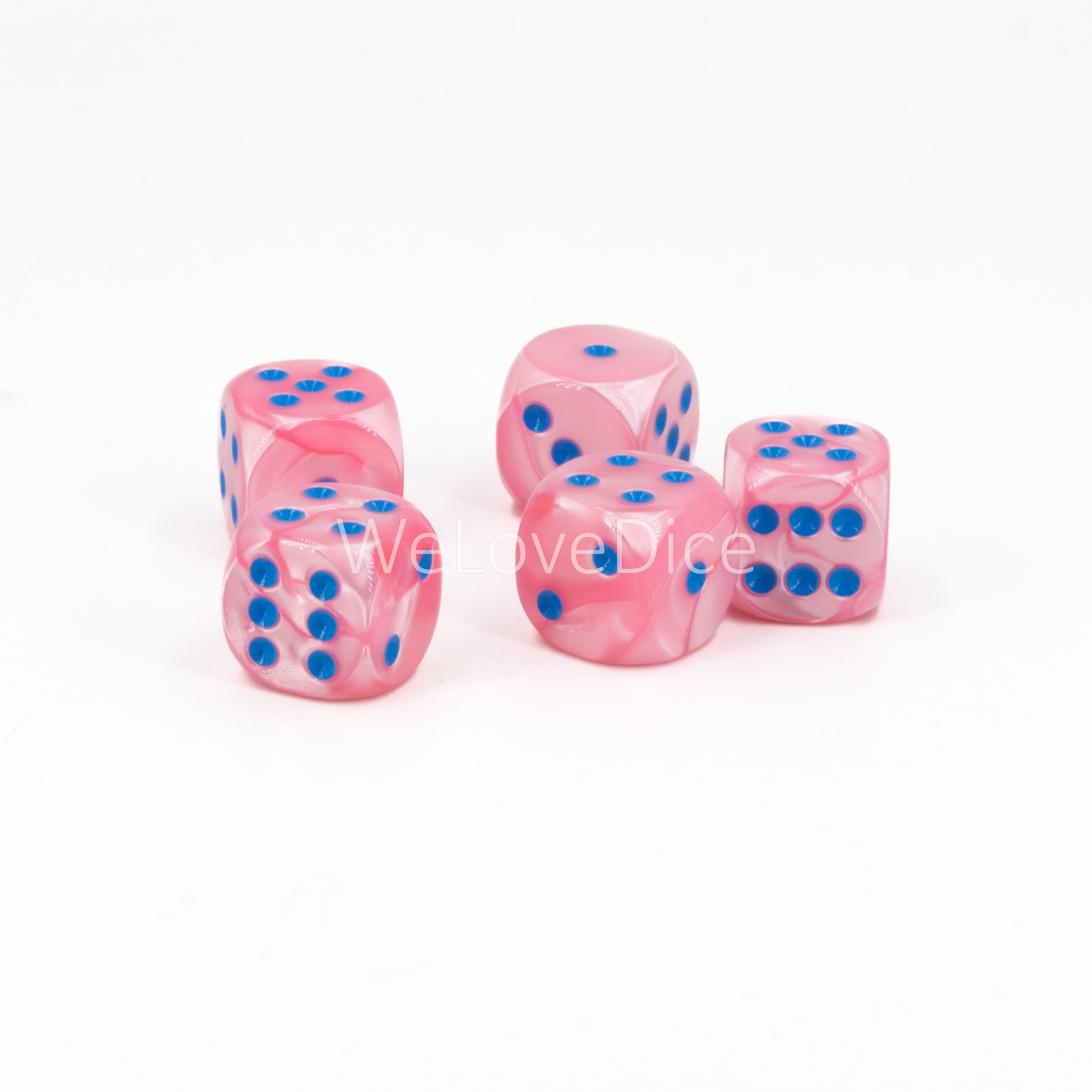 16mm W6 Würfel in pastel rosa / blau