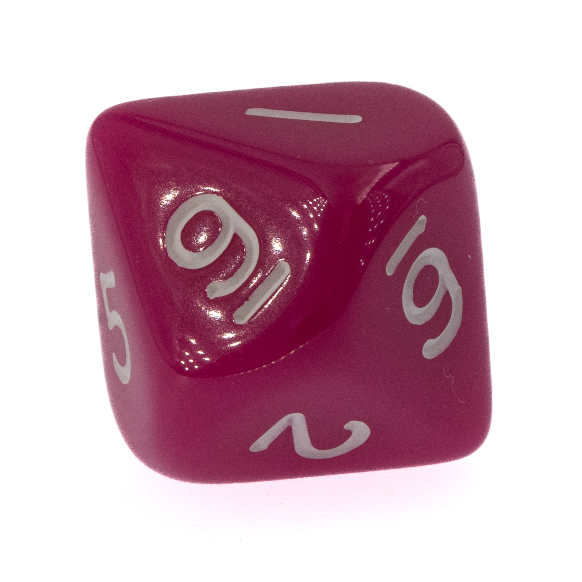 D10  dice in pink / white Opaque