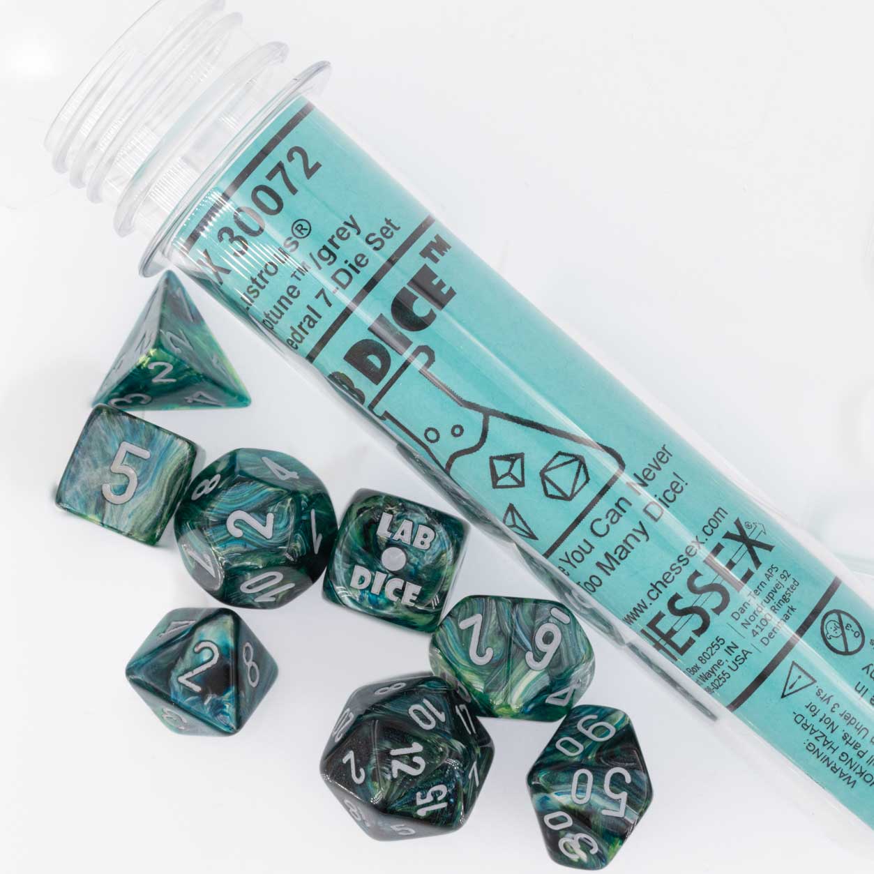 LabDice Lustrous  Neptune™ / grey  Set 8 Stück