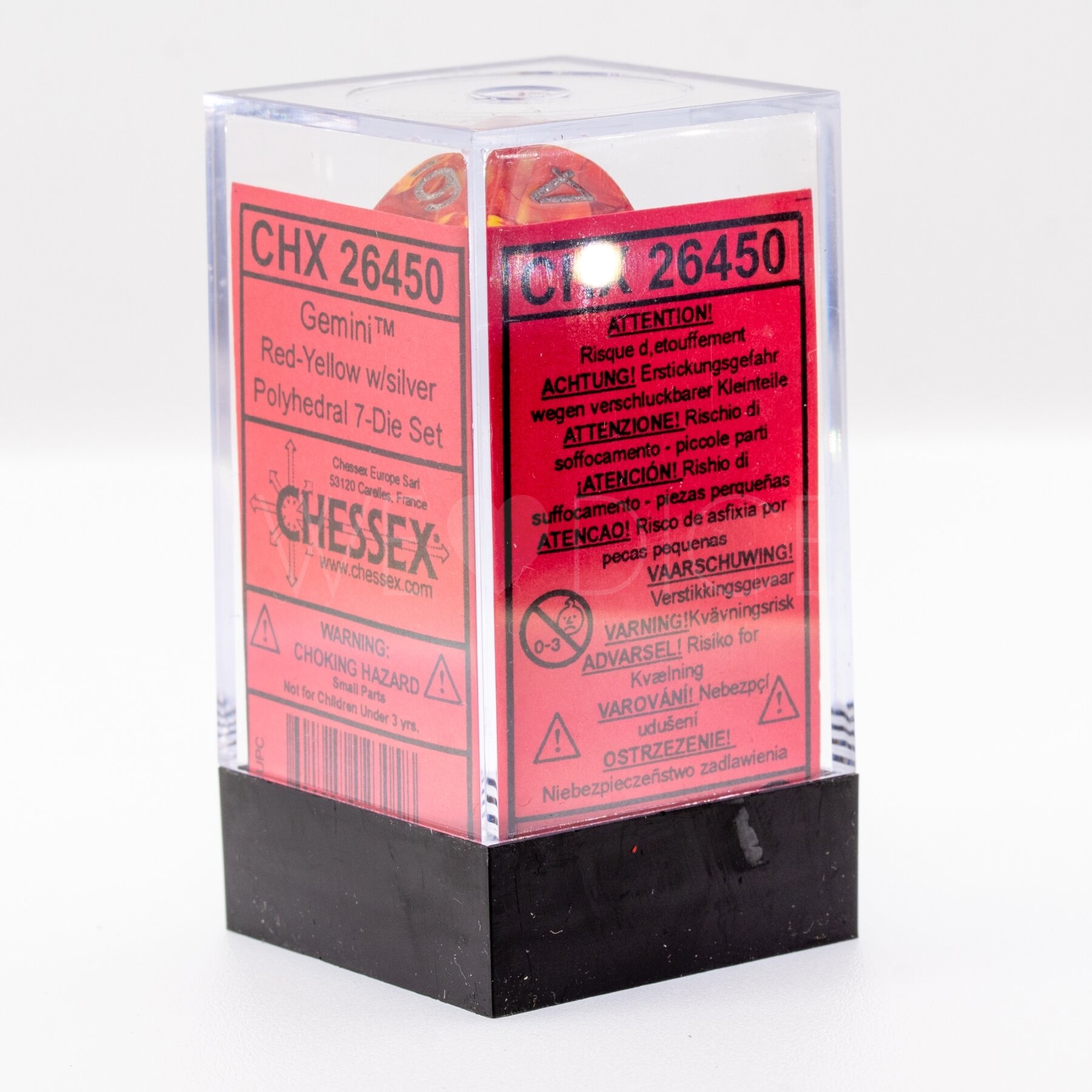 Gemini® Polyhedral Rot-Gelb / silber 7-Würfel Set