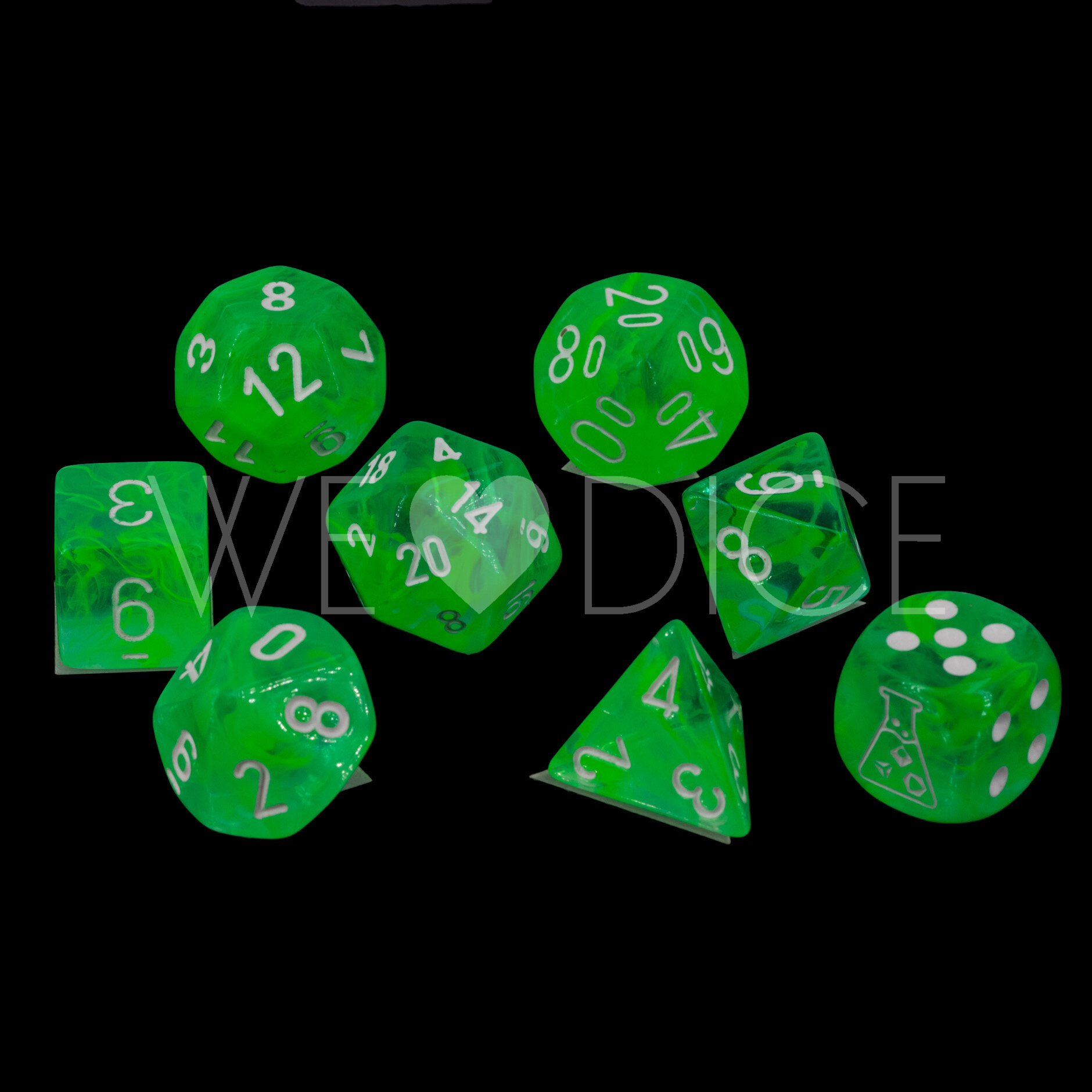 PRE ORDER LabDice Nebula® Gelatinous™ / weiss  Set 8 Stück
