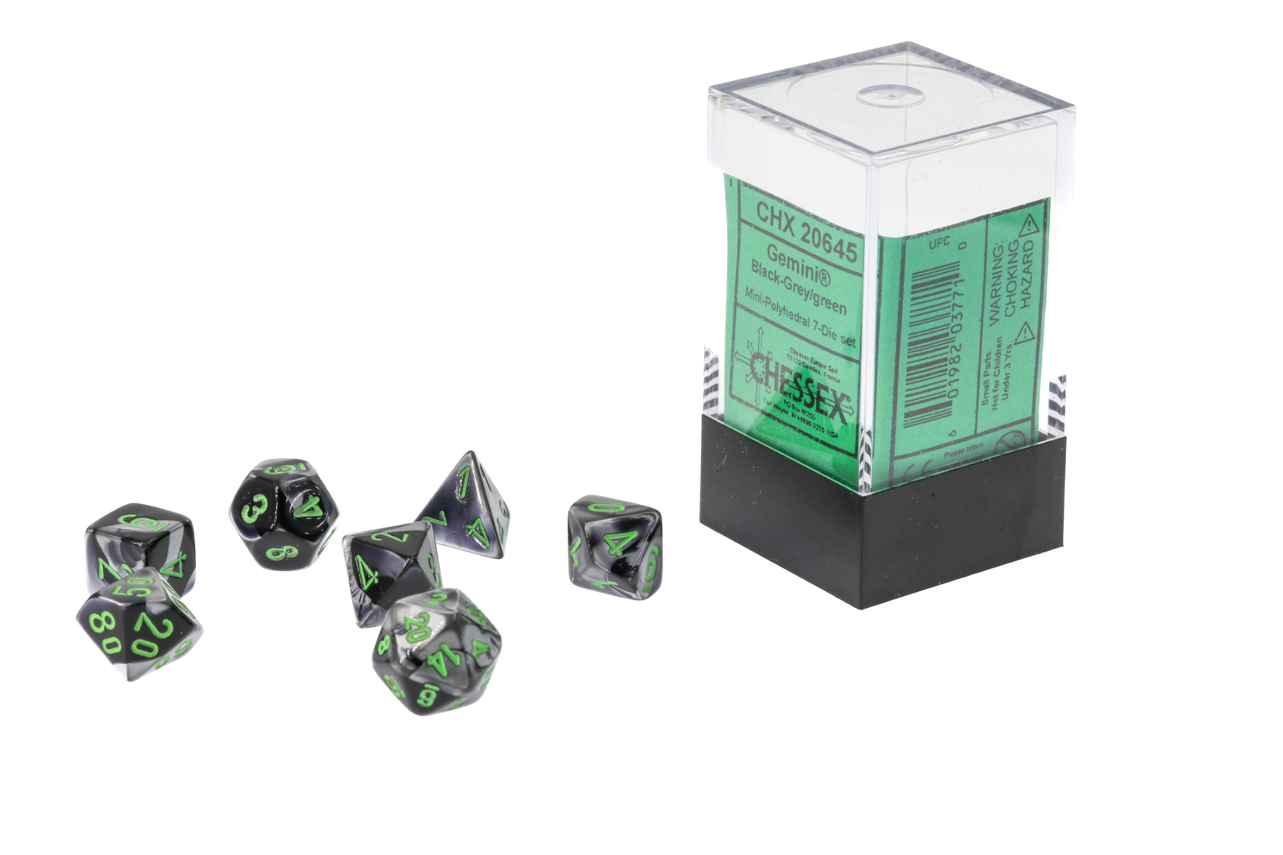 Gemini® Mini-hedral Polyhedral Black-Grey / green 7-DieSet