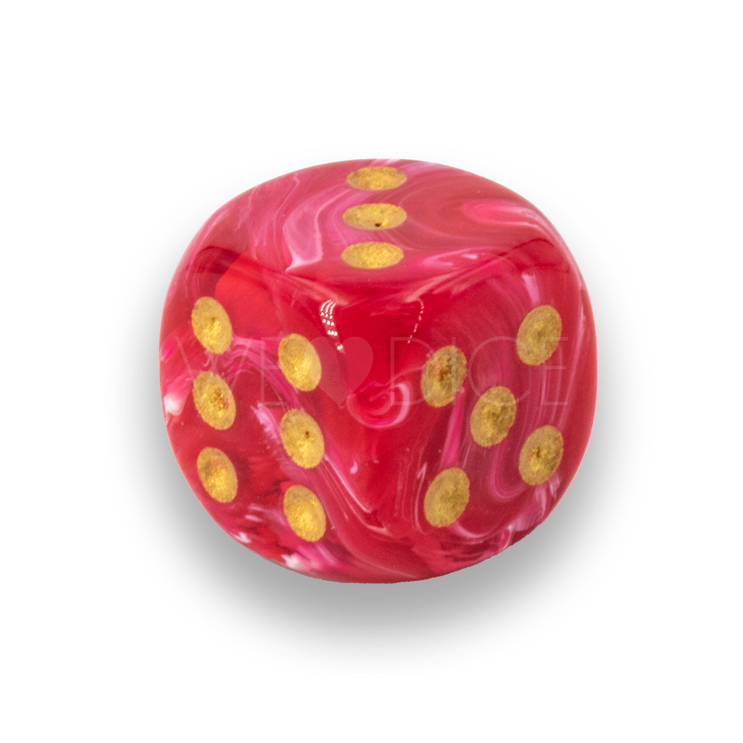 16mm W6 Würfel in Maro persisches Rot / weiss