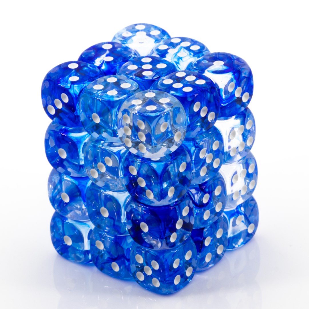 Nebula® Dunkelblau / Weiß 12mm W6 Würfel Set (36 Würfel)