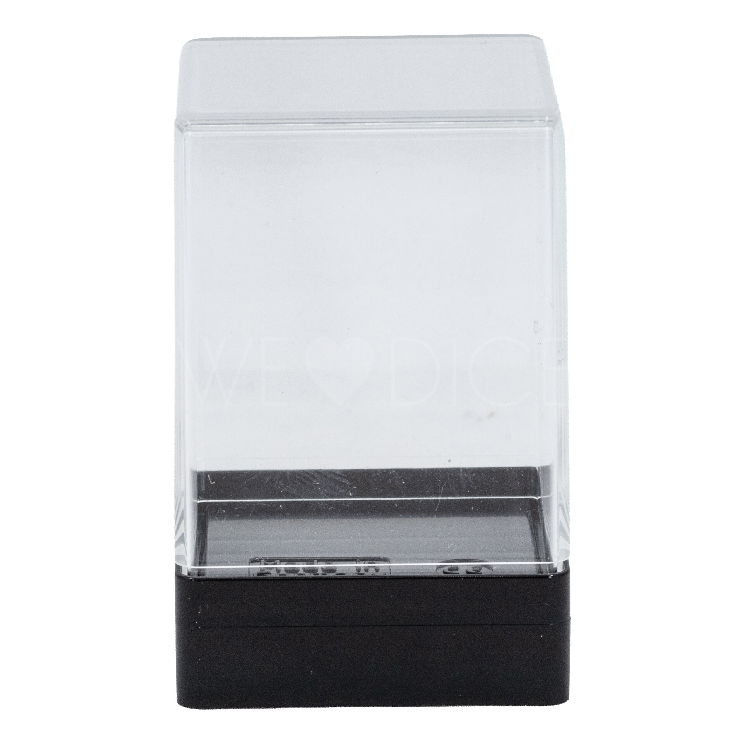 Würfelbox Transparent mit Boden in schwarz