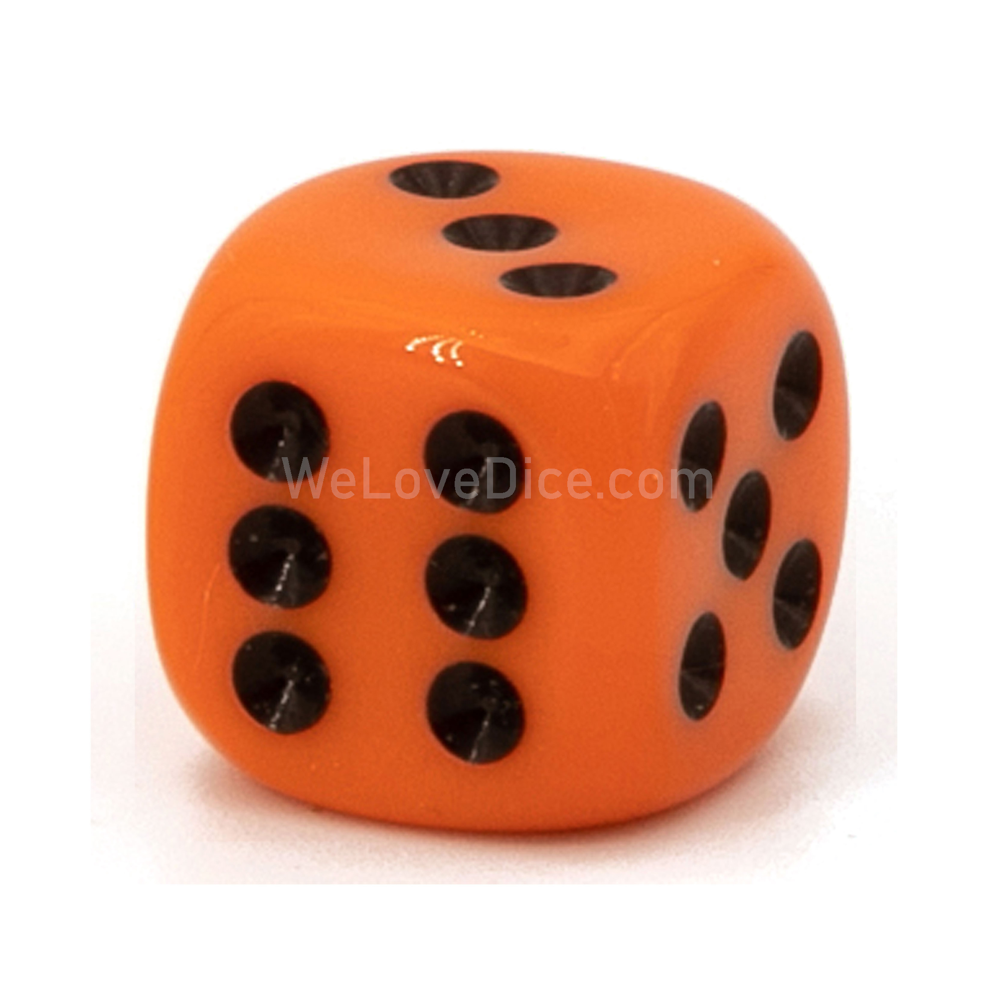 20mm W6 Würfel in orange / schwarz